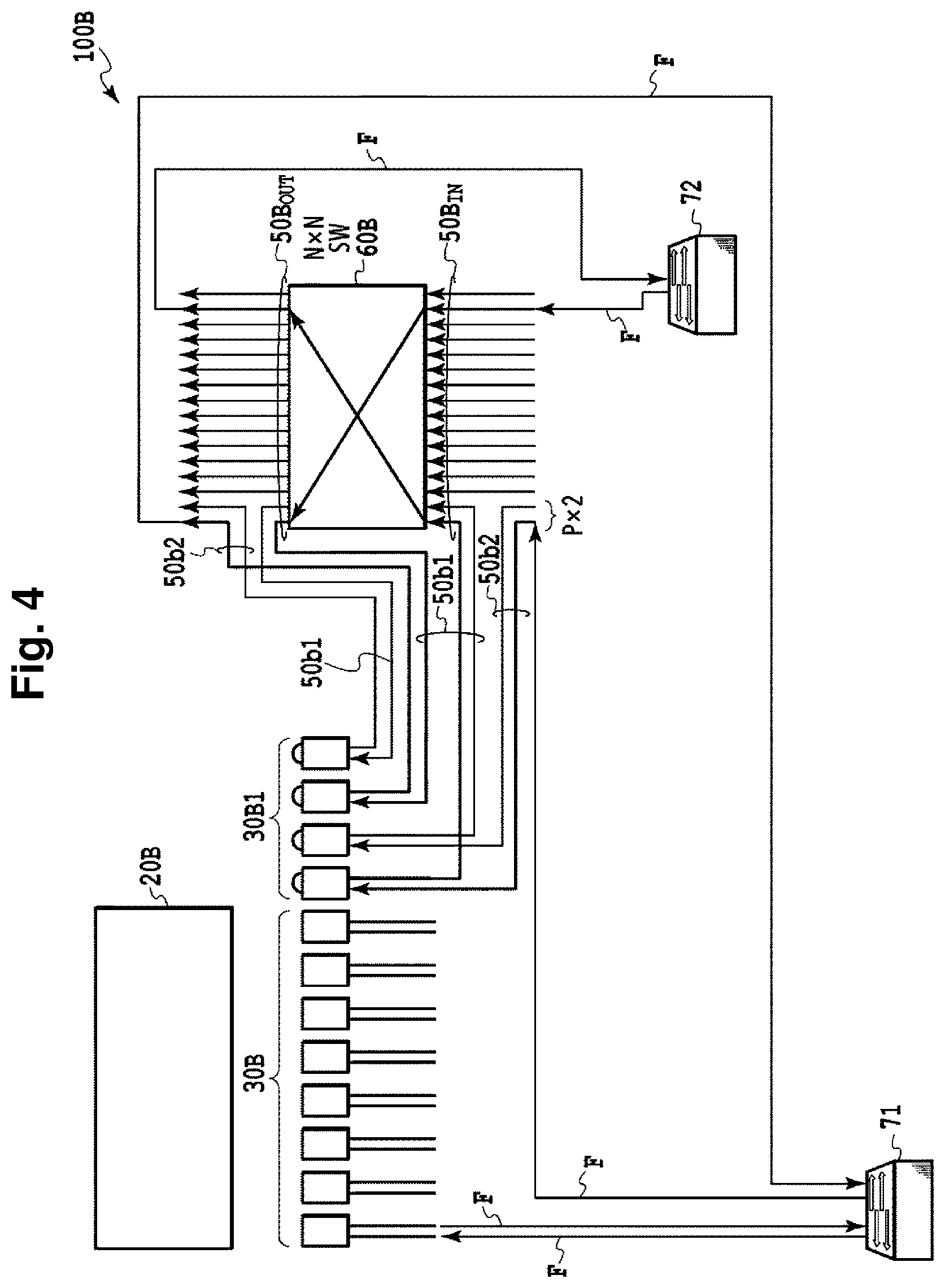 Patent US12107762 Figure 4 – Optical and electronic integrated switch