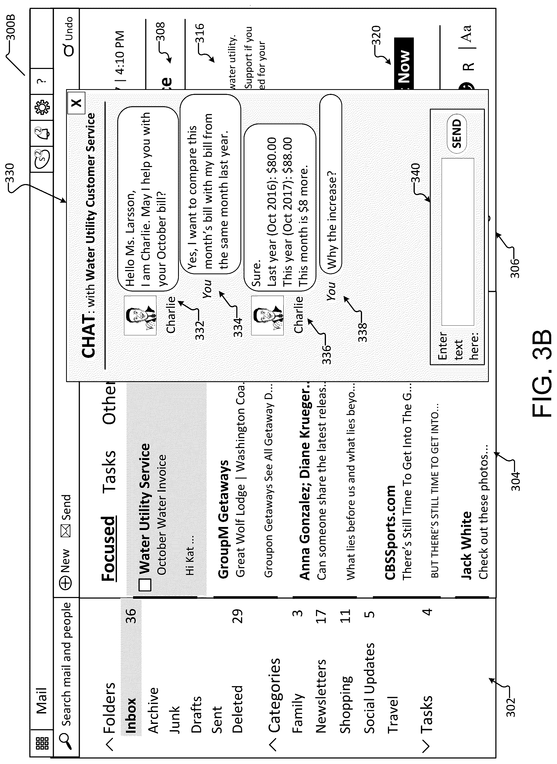 Patent US12107803 Figure 4 – Chat-enabled messaging