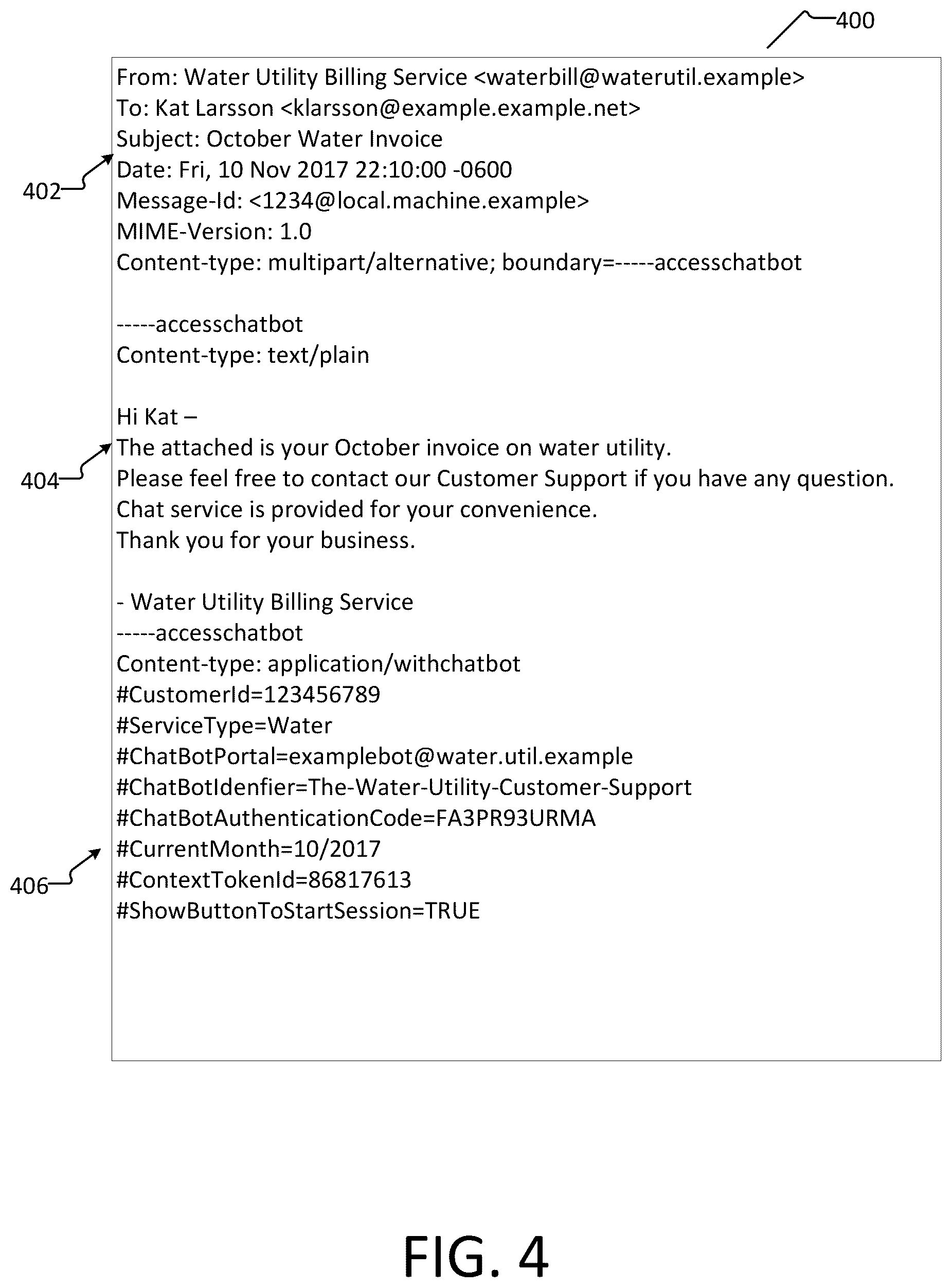 Patent US12107803 Figure 5 – Chat-enabled messaging