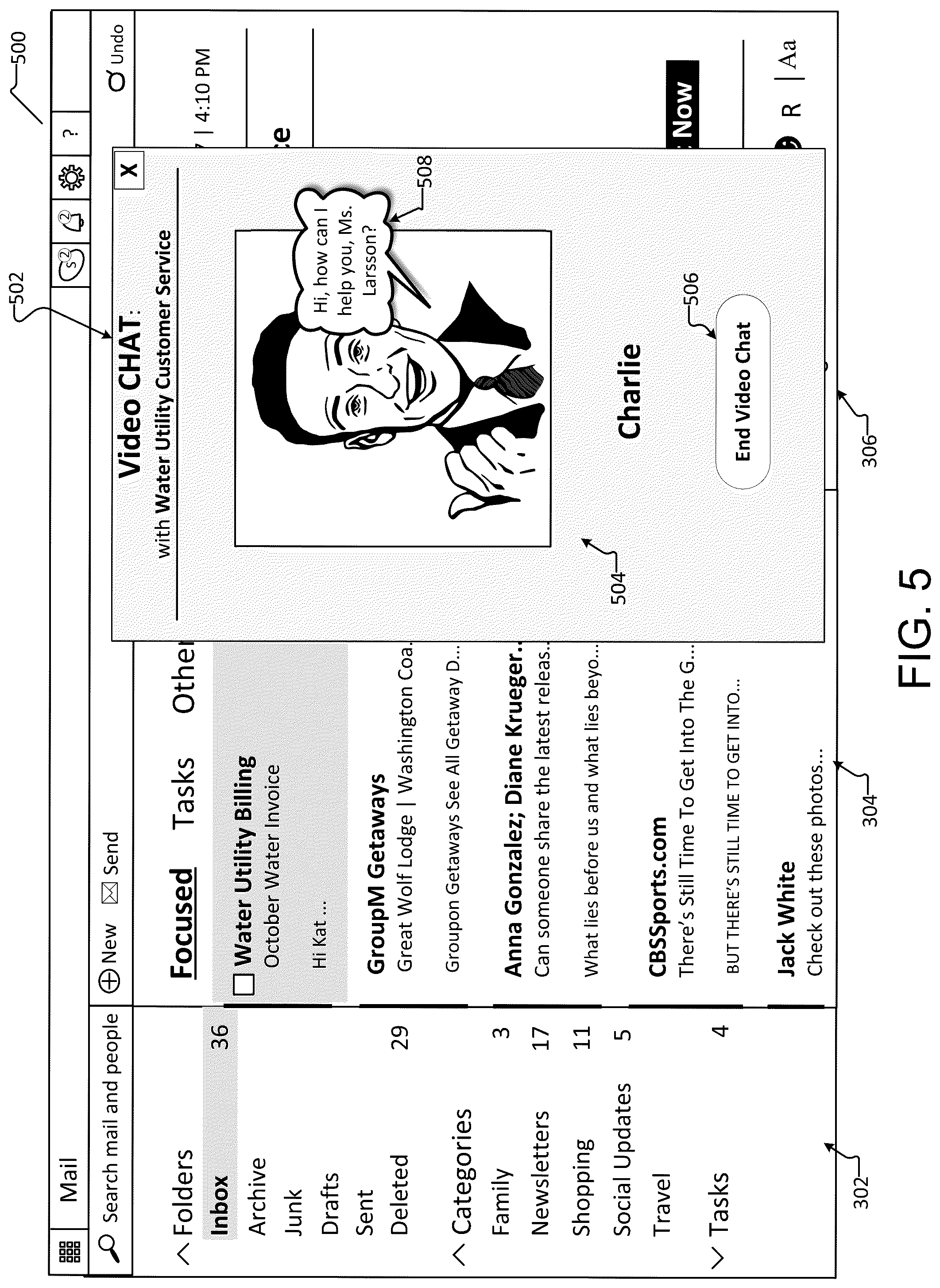 Patent US12107803 Figure 6 – Chat-enabled messaging