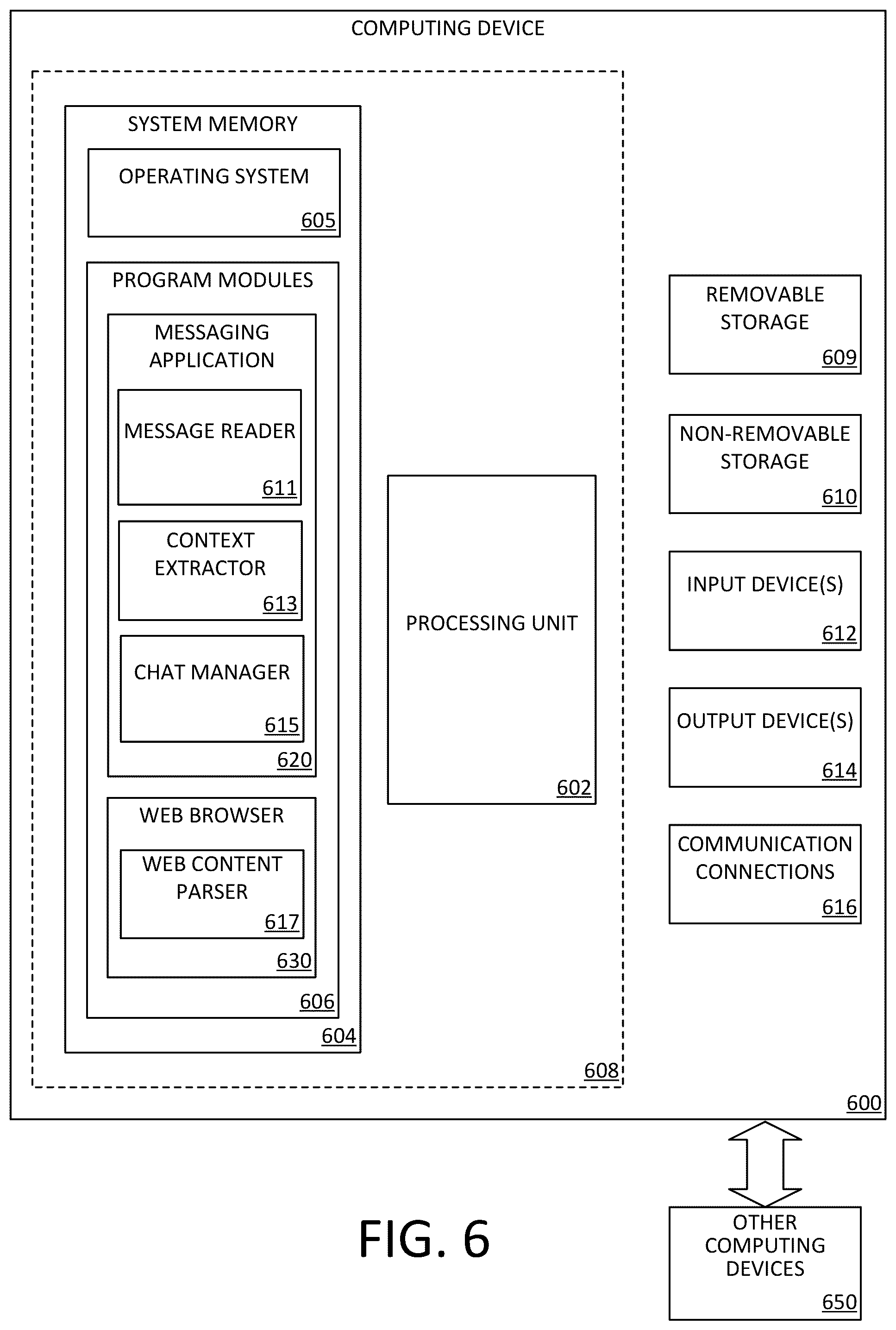 Patent US12107803 Figure 7 – Chat-enabled messaging