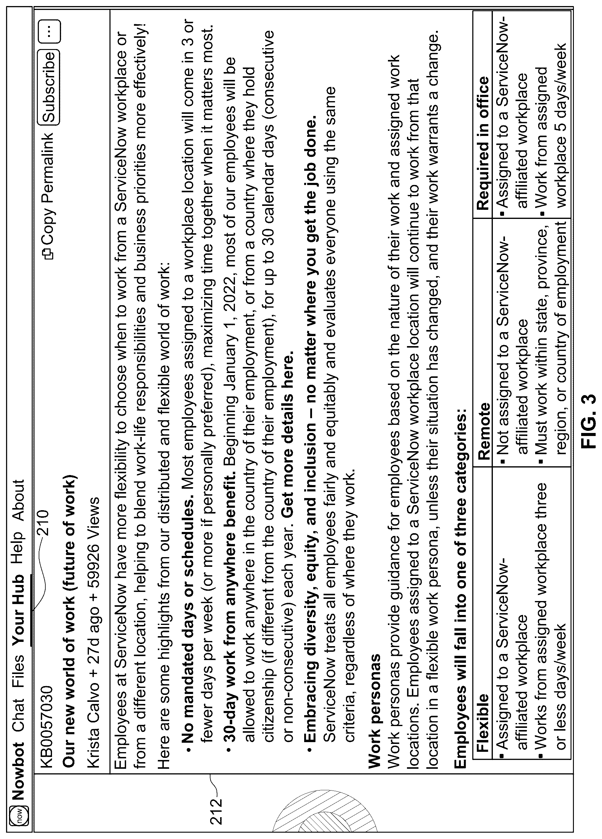 Patent US12107804 Figure 3 – Chatbot dynamic content via a separate messaging application