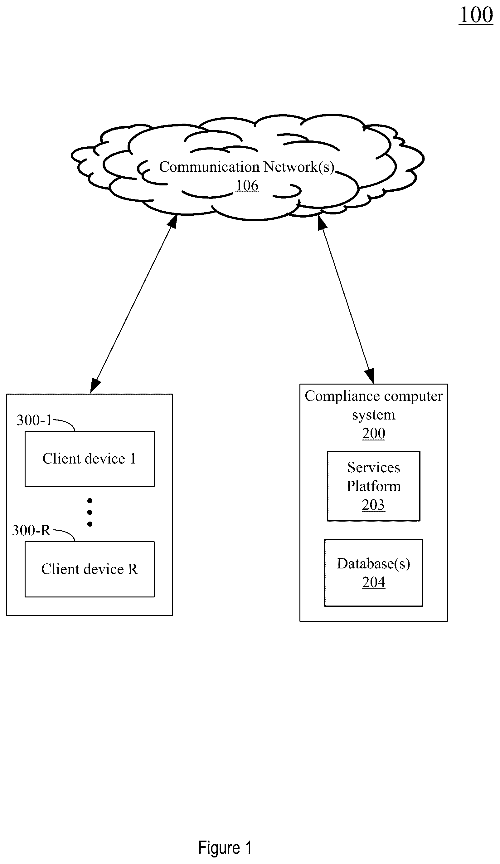 Patent US12107813 Figure 1 – Systems and methods for updating and presenting subject-specific compliance standard information