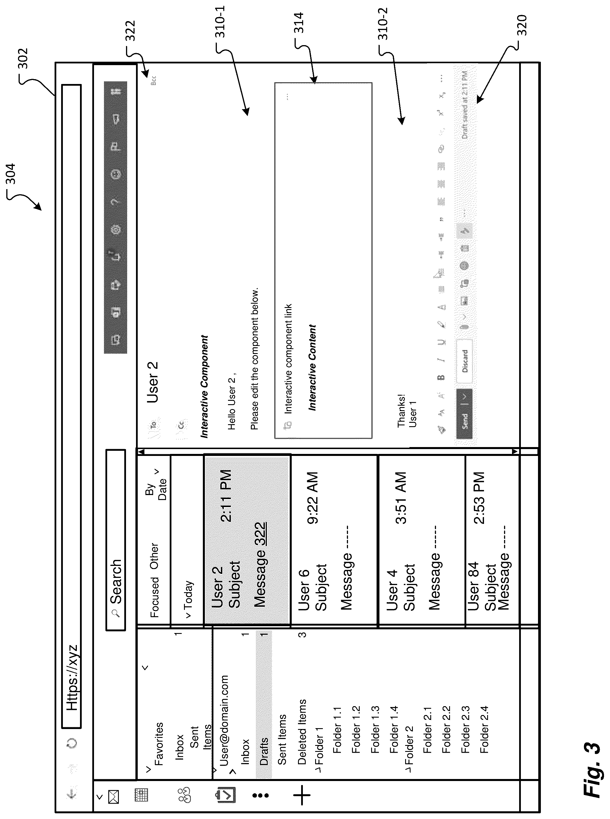 Patent US12107816 Figure 3 – Interactive components for user collaboration