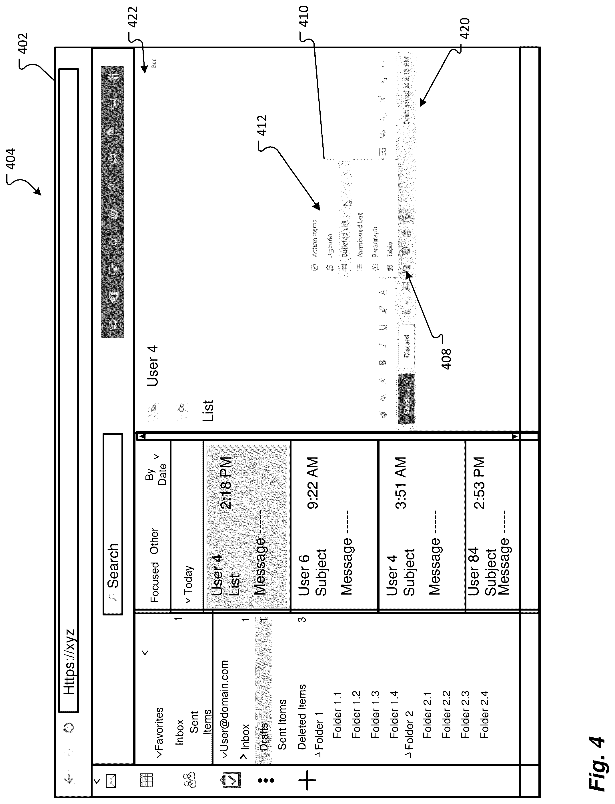 Patent US12107816 Figure 4 – Interactive components for user collaboration