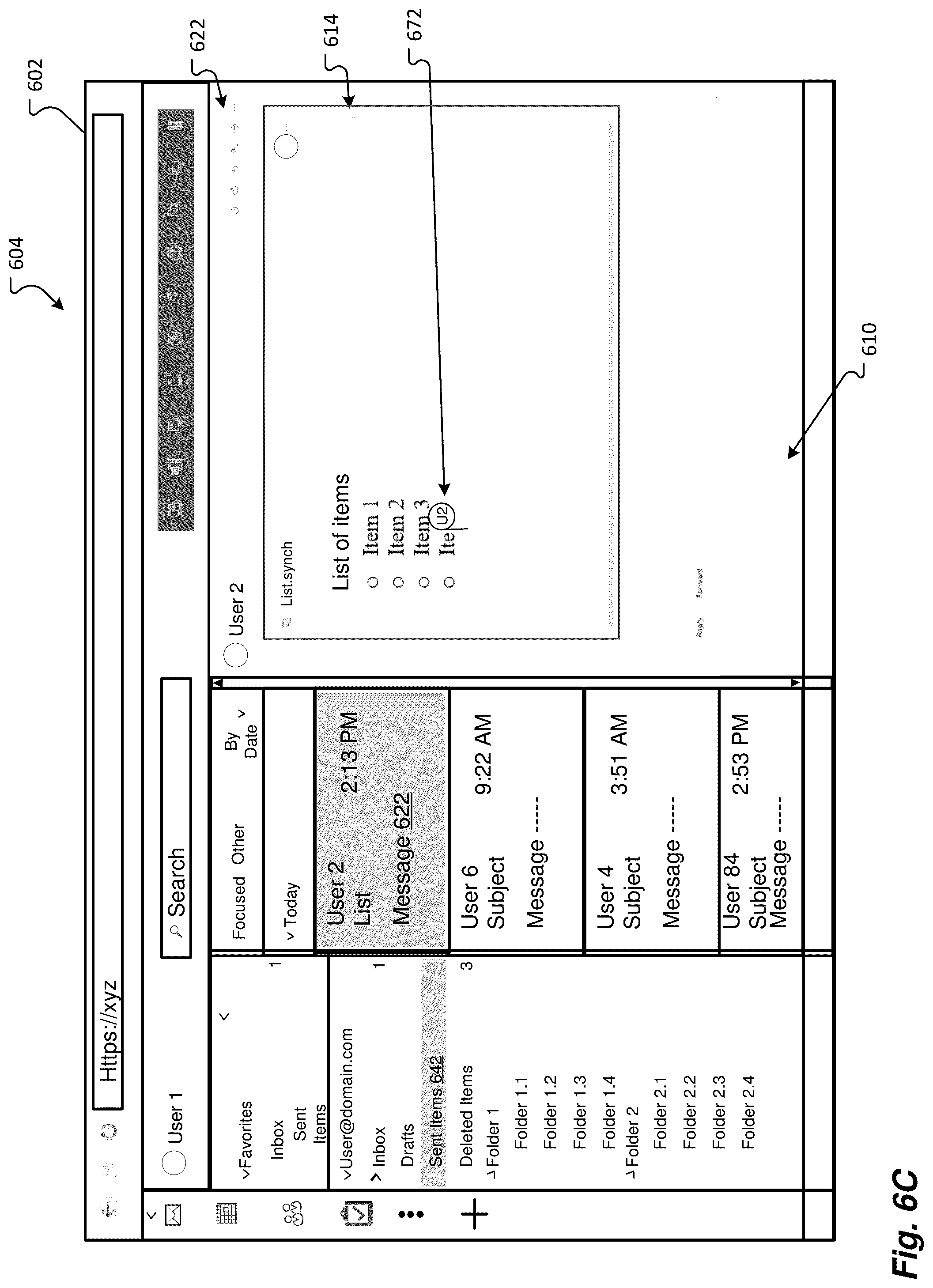 Patent US12107816 Figure 8 – Interactive components for user collaboration