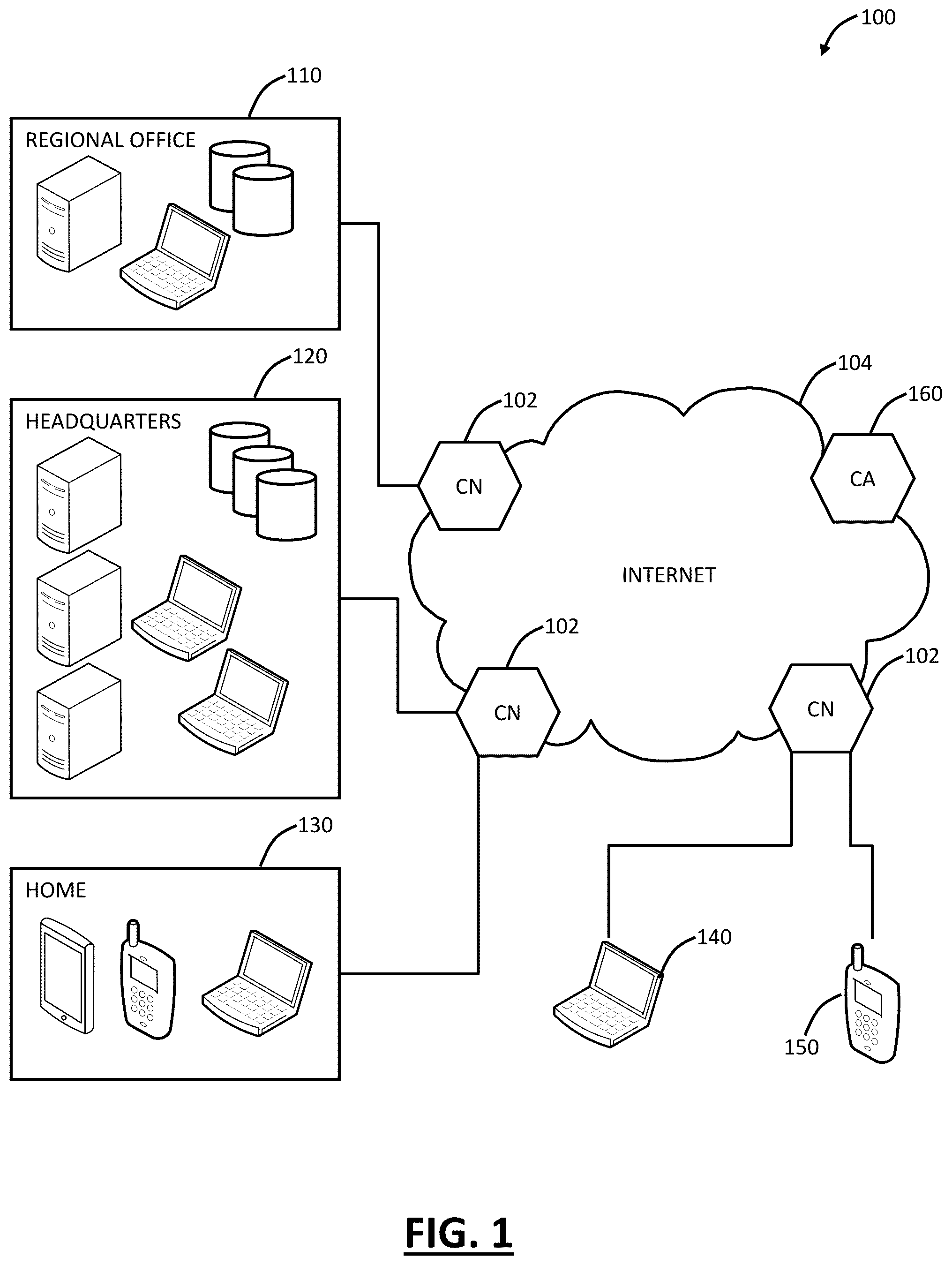 Patent US12107891 Figure 1 – Cloud based security using DNS