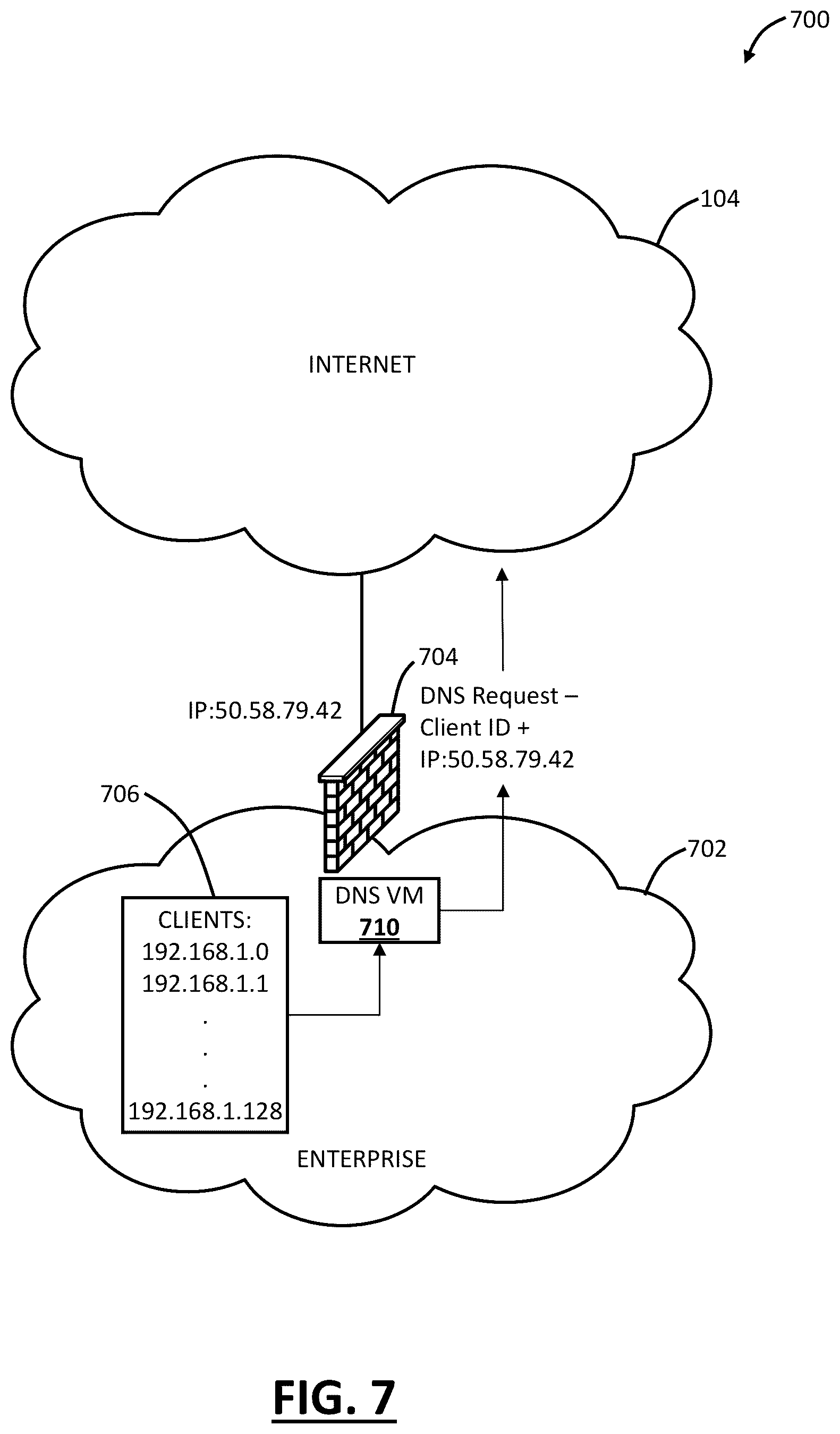 Patent US12107891 Figure 6 – Cloud based security using DNS