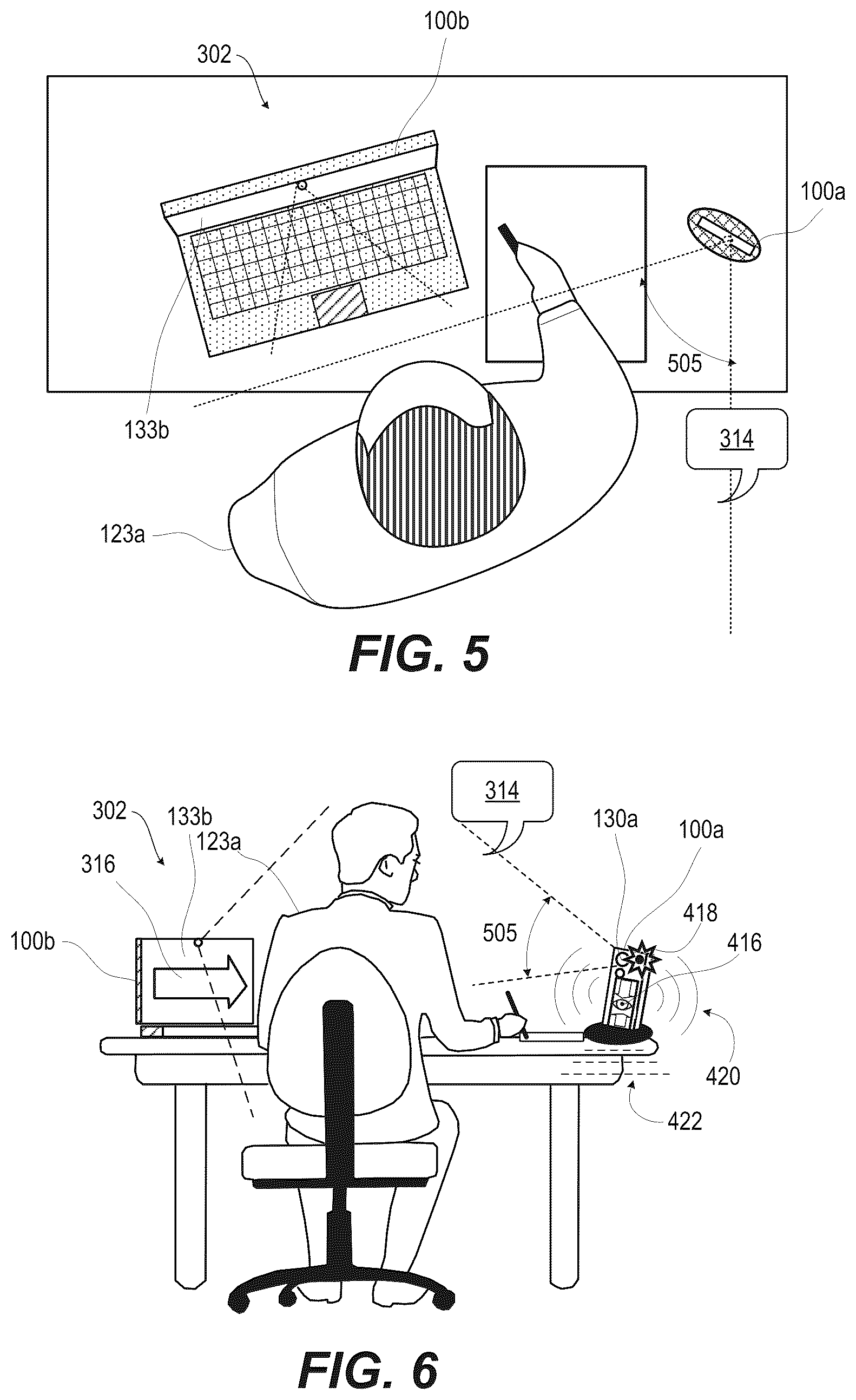 Patent US12107906 Figure 5 – Eye contact prompting electronic device in a video communication session
