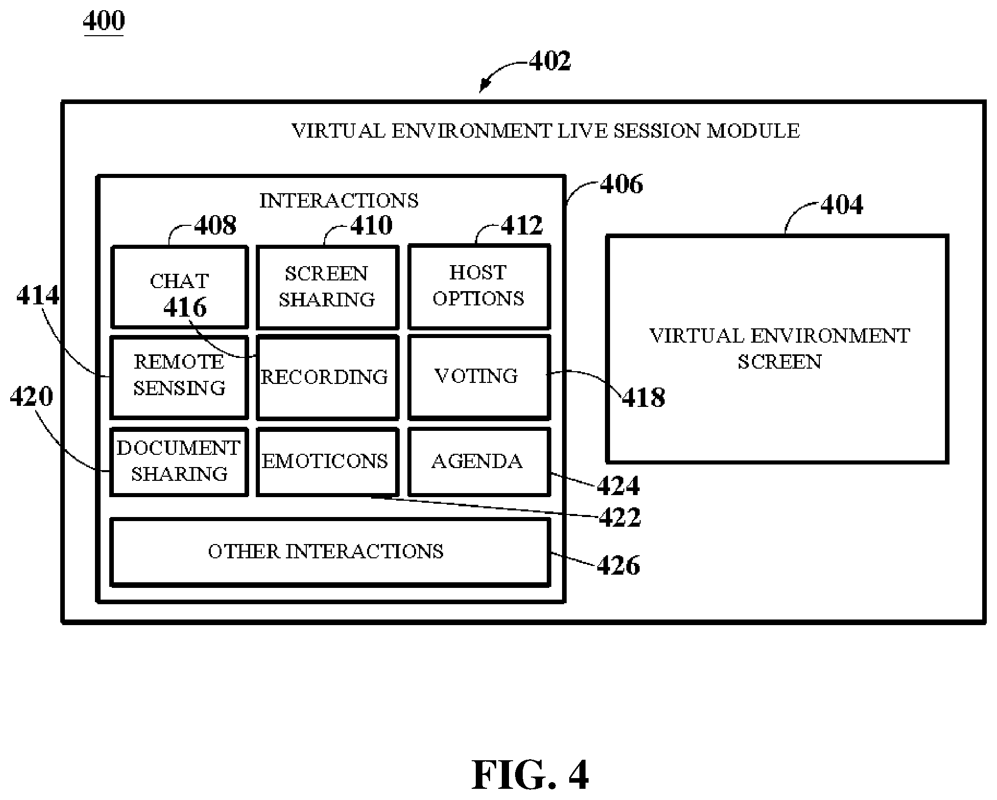 Patent US12107907 Figure 5 – System and method enabling interactions in virtual environments with virtual presence