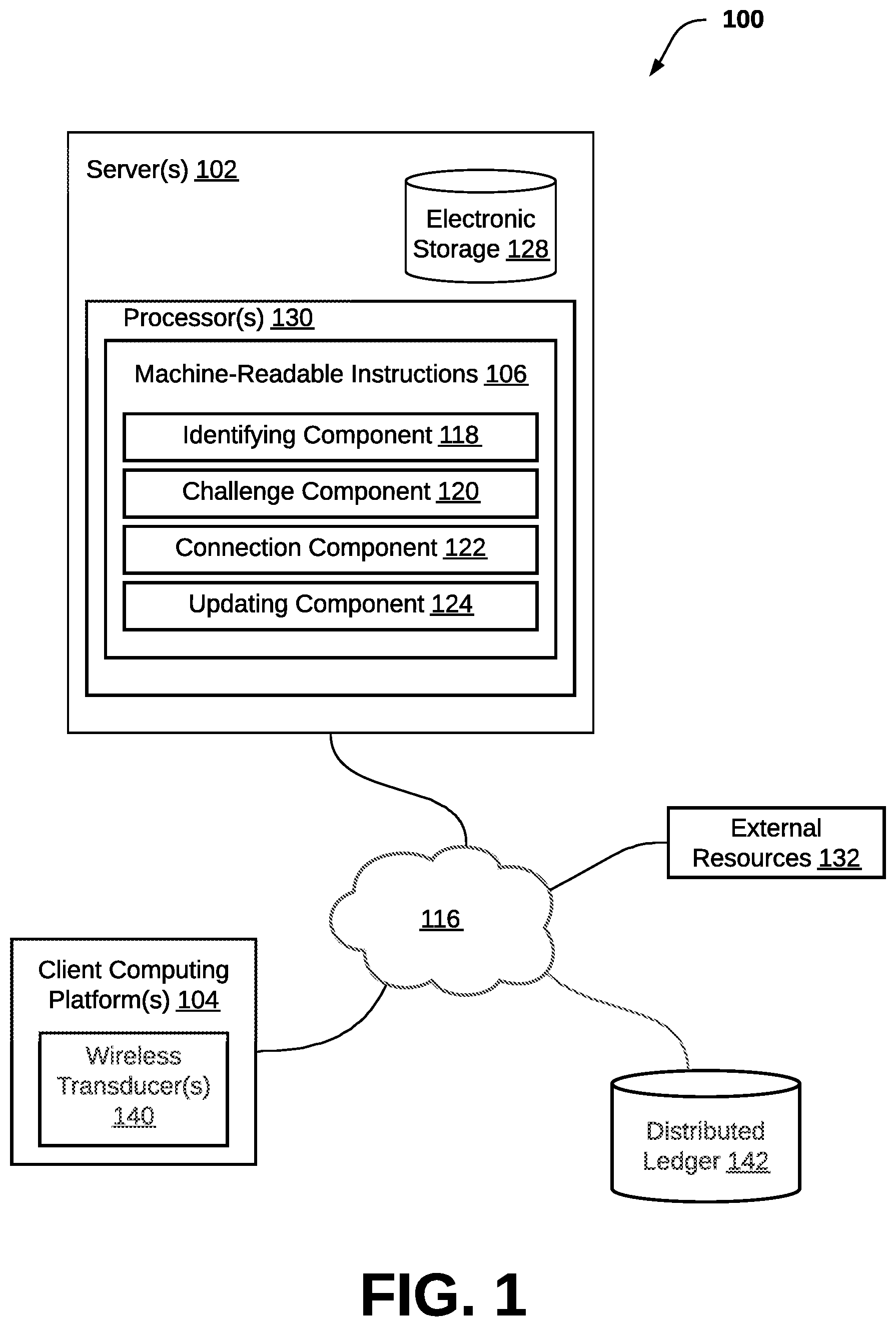 Patent US12107968 Figure 1 – Systems and methods to identify a physical object as a digital asset