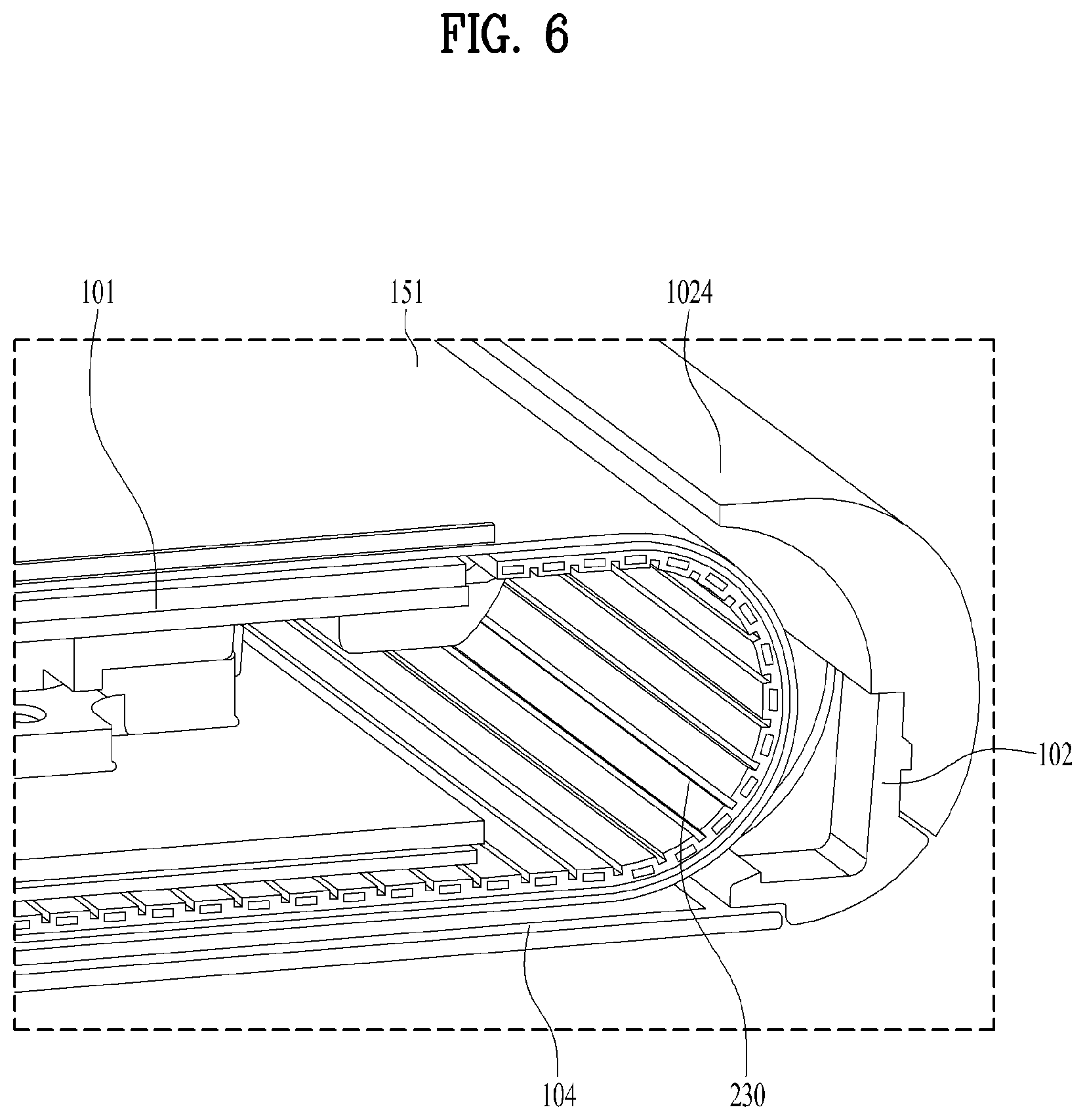 Patent US12107978 Figure 6 – Mobile terminal including frames and optical tracking sensor