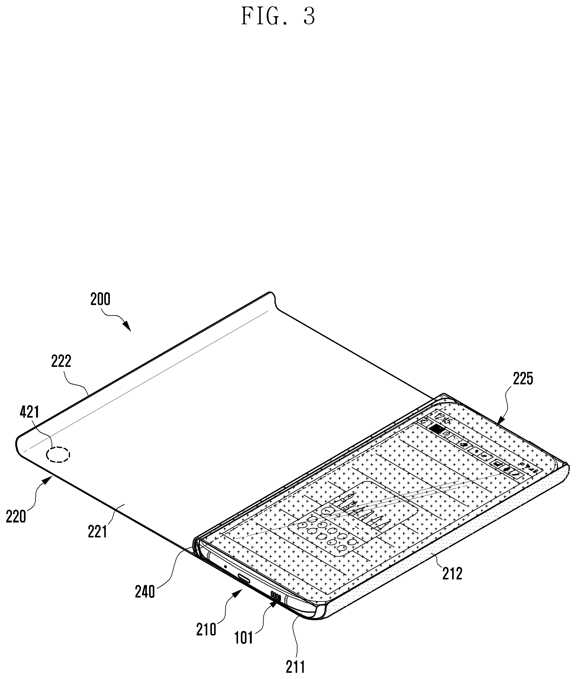 Patent US12107986 Figure 3 – Electronic device equipped with accessory cover and method therefor