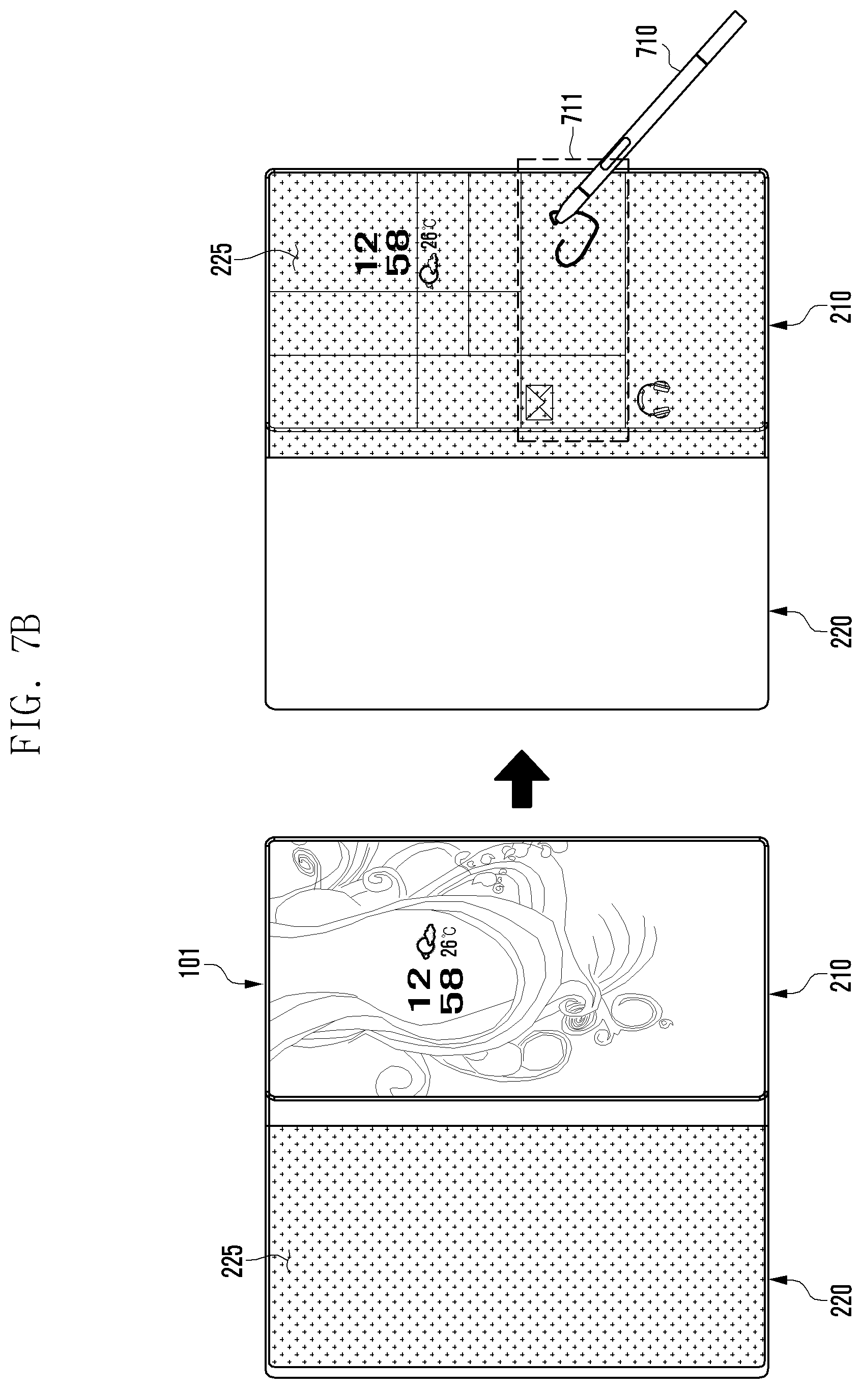Patent US12107986 Figure 8 – Electronic device equipped with accessory cover and method therefor