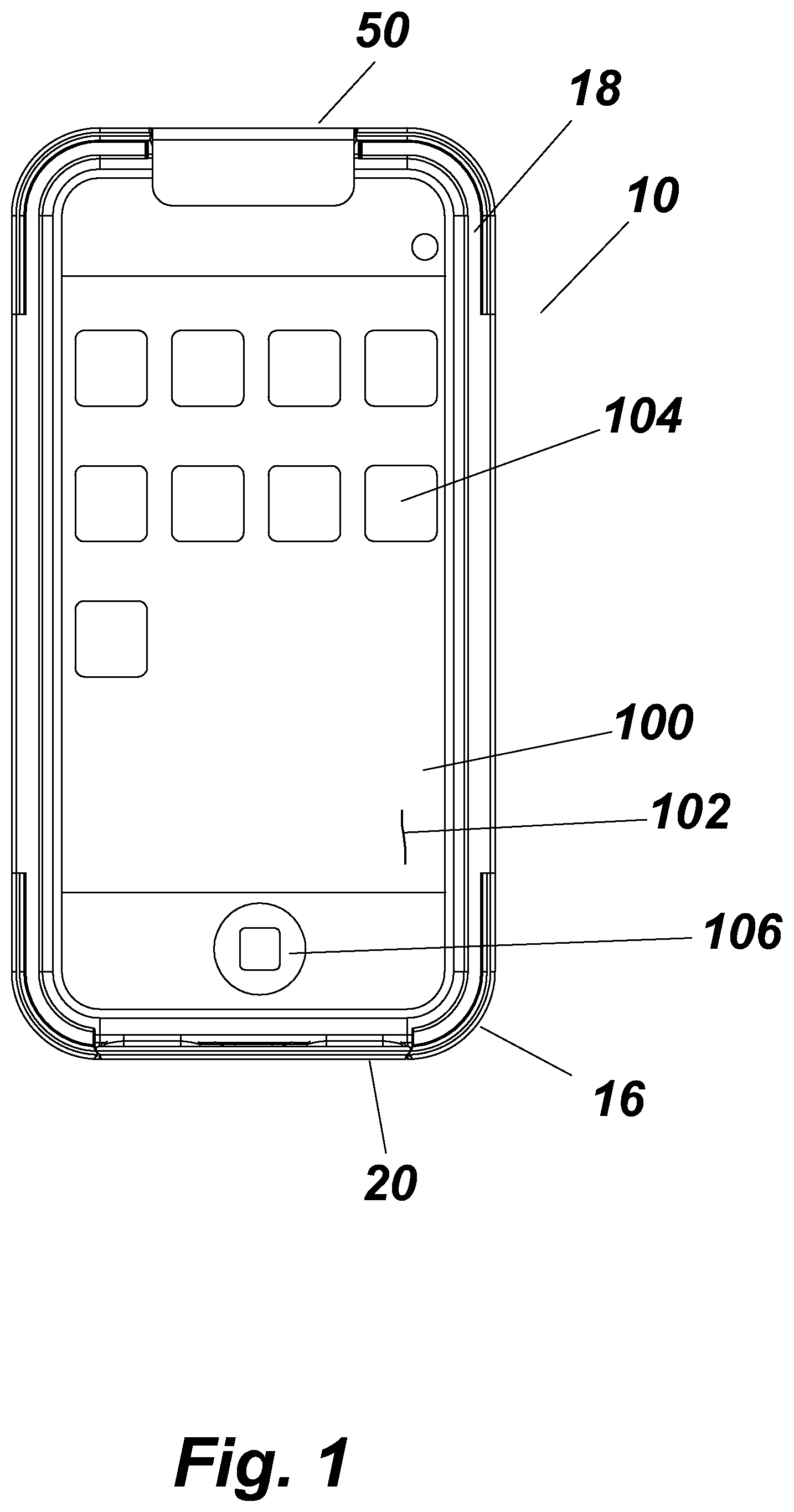 Patent US12107987 Figure 1 – Smartphone privacy device