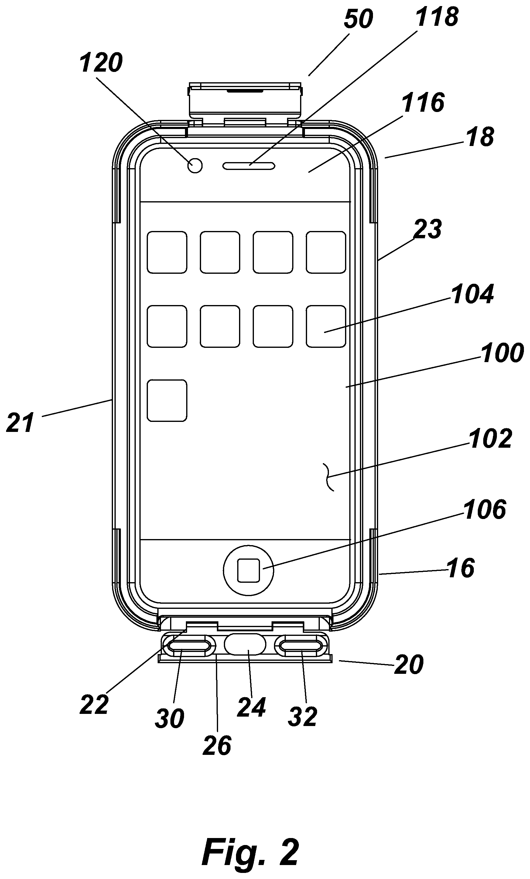 Patent US12107987 Figure 2 – Smartphone privacy device