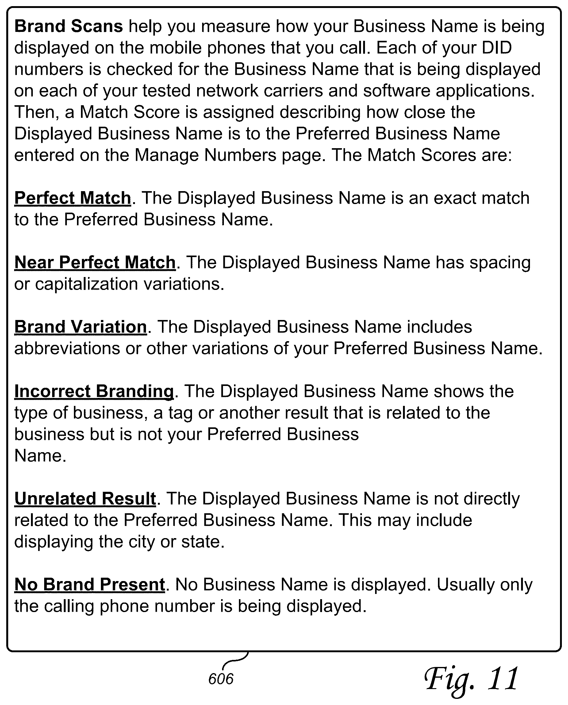 Patent US12107990 Figure 11 – Managing an organization's brand identity, brand security, and brand reputation delivered by a communication network