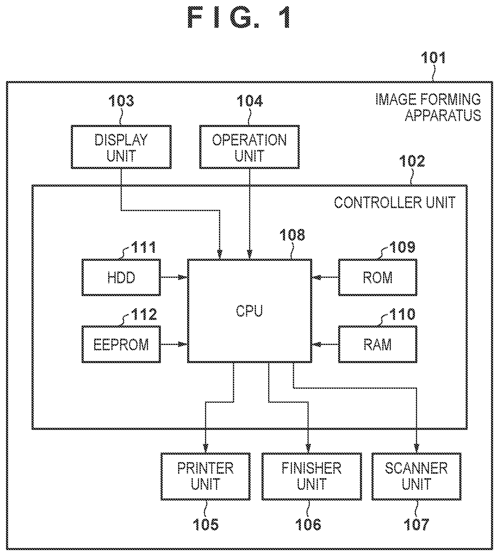 Patent US12107998 Figure 1 – Image forming apparatus that performs adjustment for post processing on a printed material, control method thereof, and storage medium