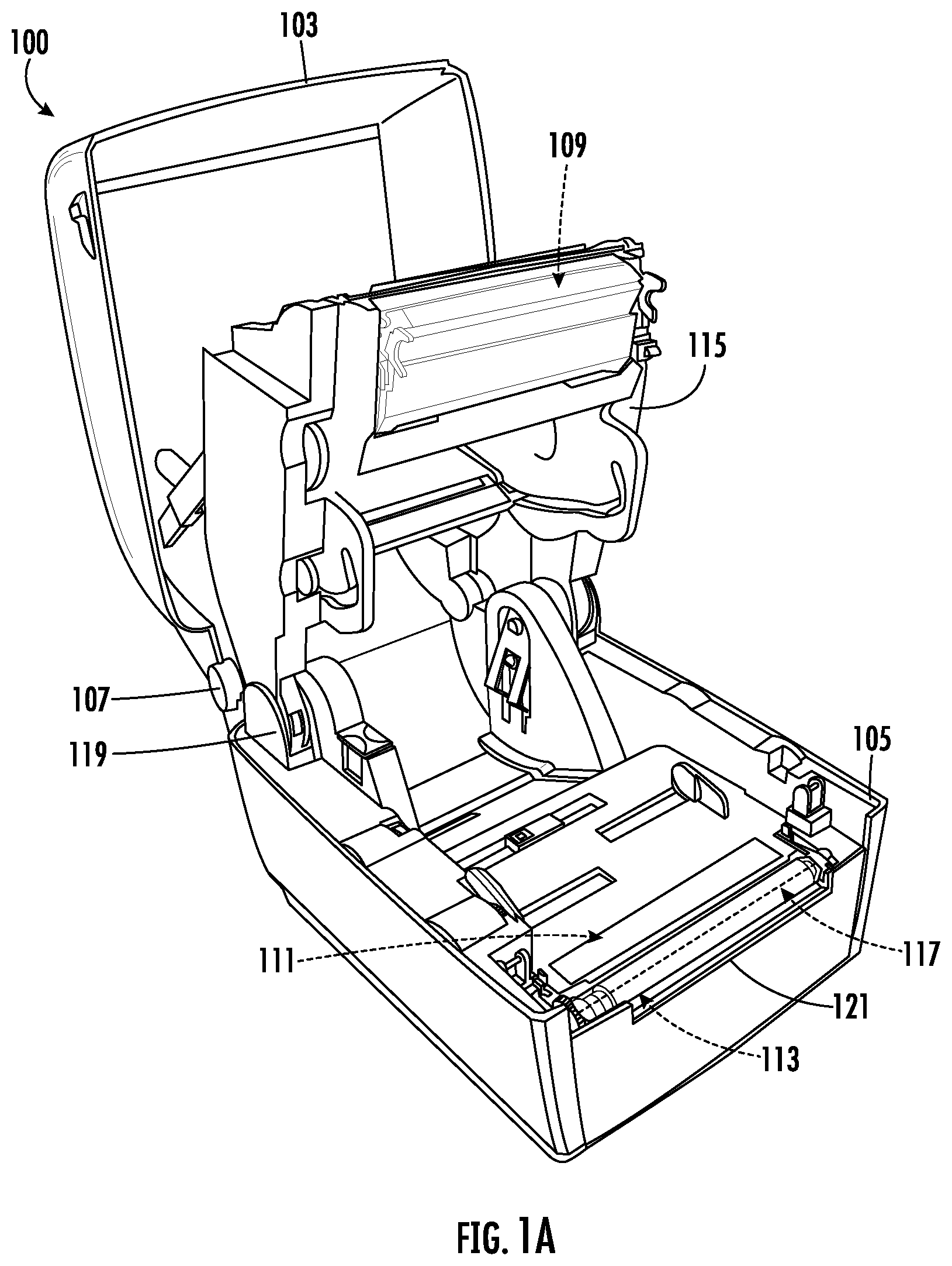 Patent US12108000 Figure 1 – Methods, apparatuses, and computer program products for calibrating radio-frequency identification (RFID) printers