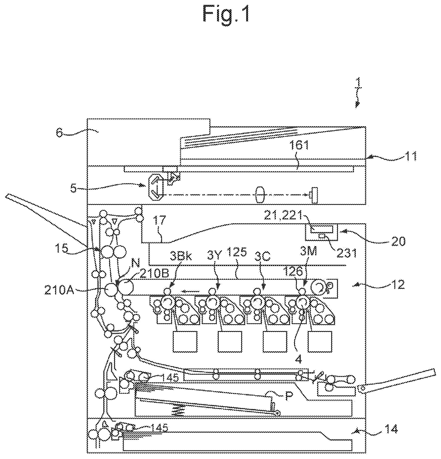 Patent US12108001 Figure 1 – Input device that sets button baseline value or panel baseline value to initial value, depending on whether touch operation on touch button based on electrostatic capacitance is valid, and image forming apparatus