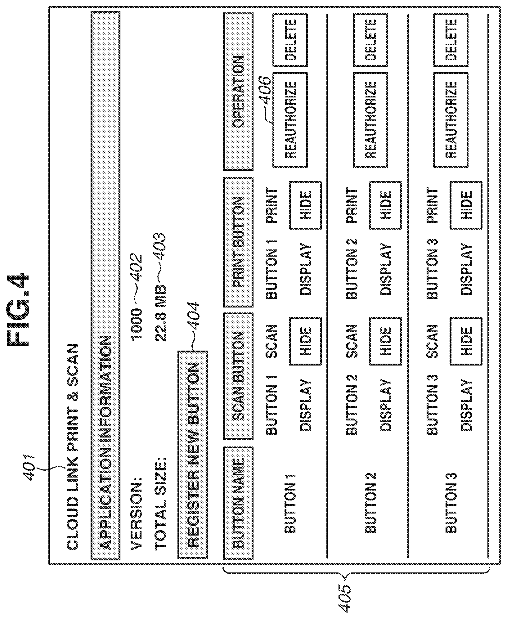 Patent US12108009 Figure 4 – Information processing system, method, an access token for accessing cloud service and a display unit to display reauthorization object to reissue the access token for performing image processing function, and image forming apparatus