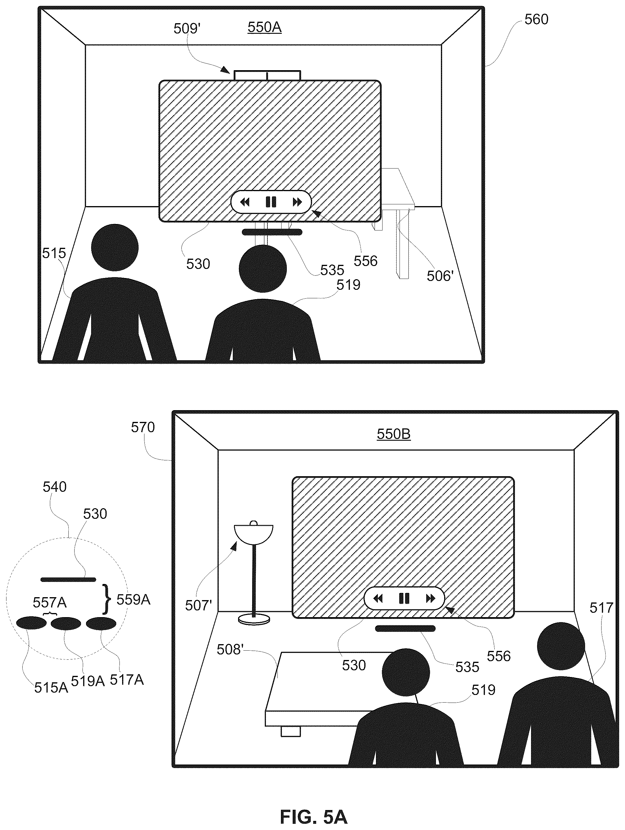 Patent US12108012 Figure 5 – System and method of managing spatial states and display modes in multi-user communication sessions