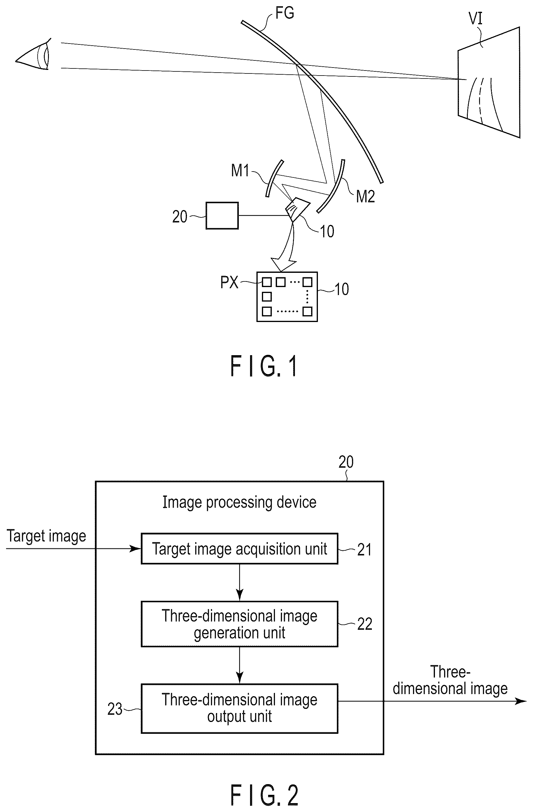Patent US12108014 Figure 1 – Image processing device and head-up display