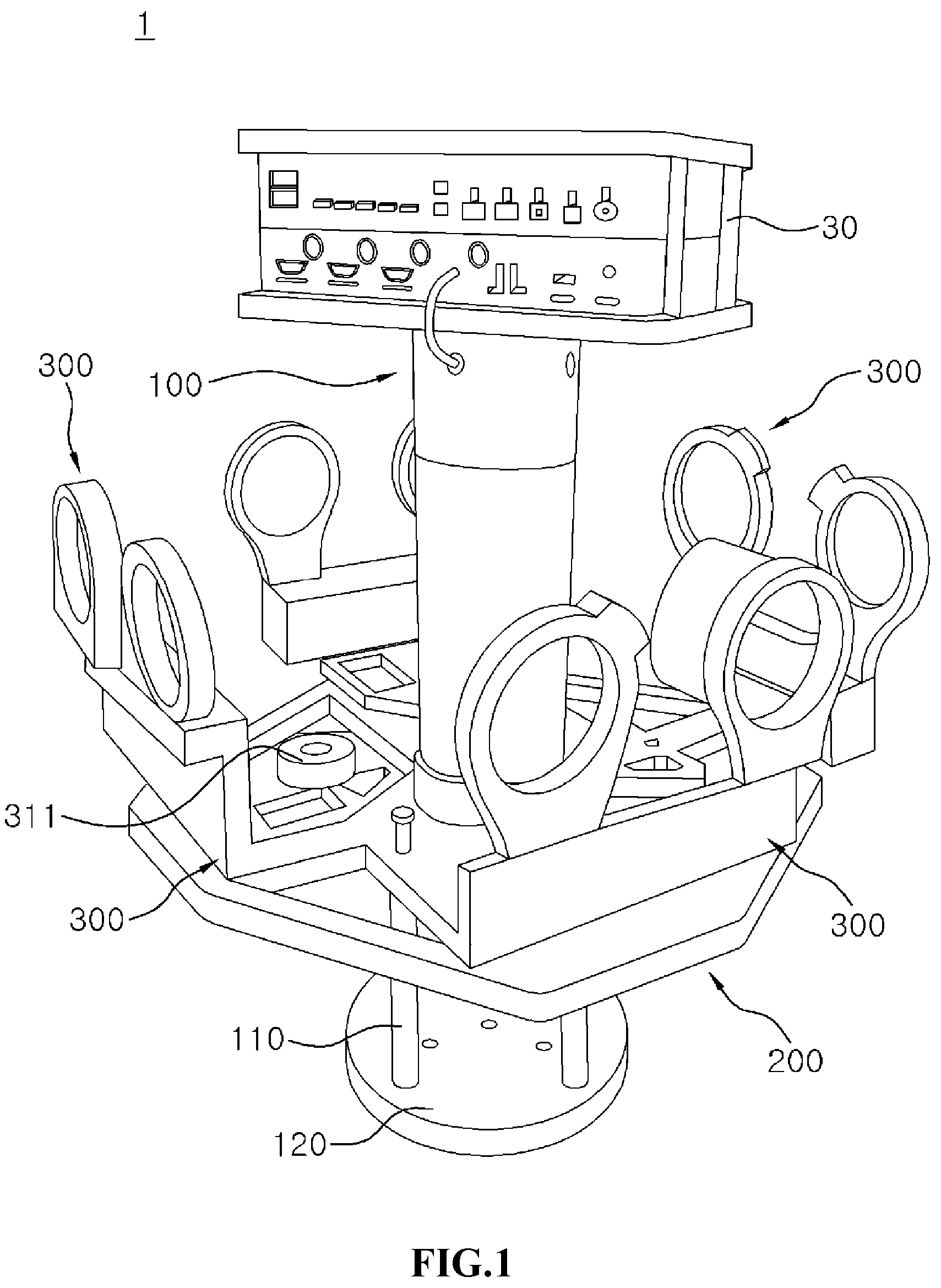 Patent US12108021 Figure 1 – Camera rig apparatus for capturing stereoscopic image