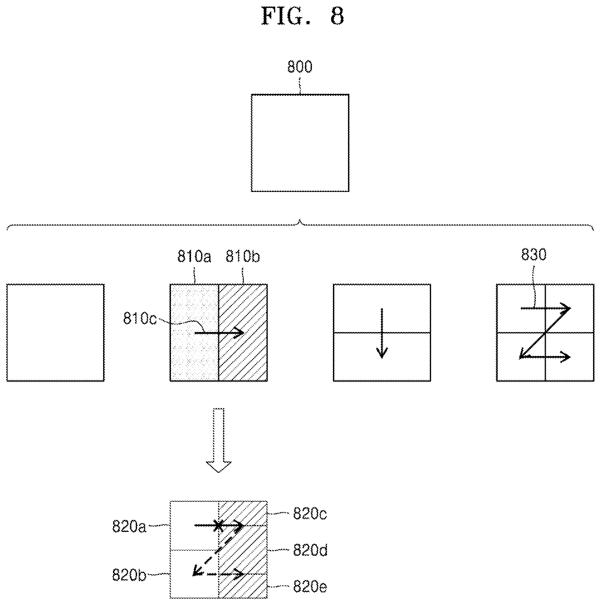 Patent US12108034 Figure 8 – Image encoding and decoding method using bidirectional prediction, and image encoding and decoding apparatus