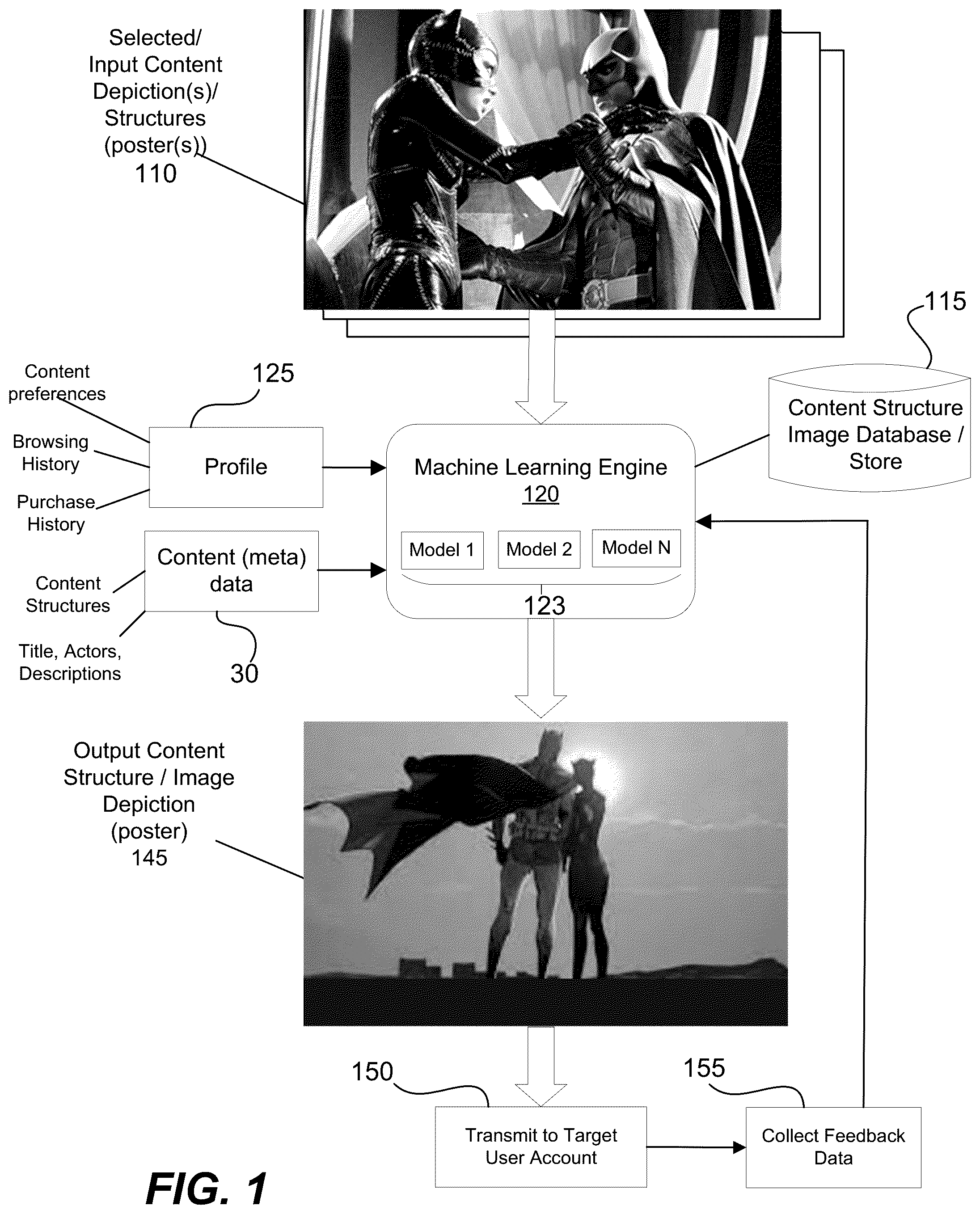 Patent US12108100 Figure 1 – Systems and methods for generating adapted content depictions