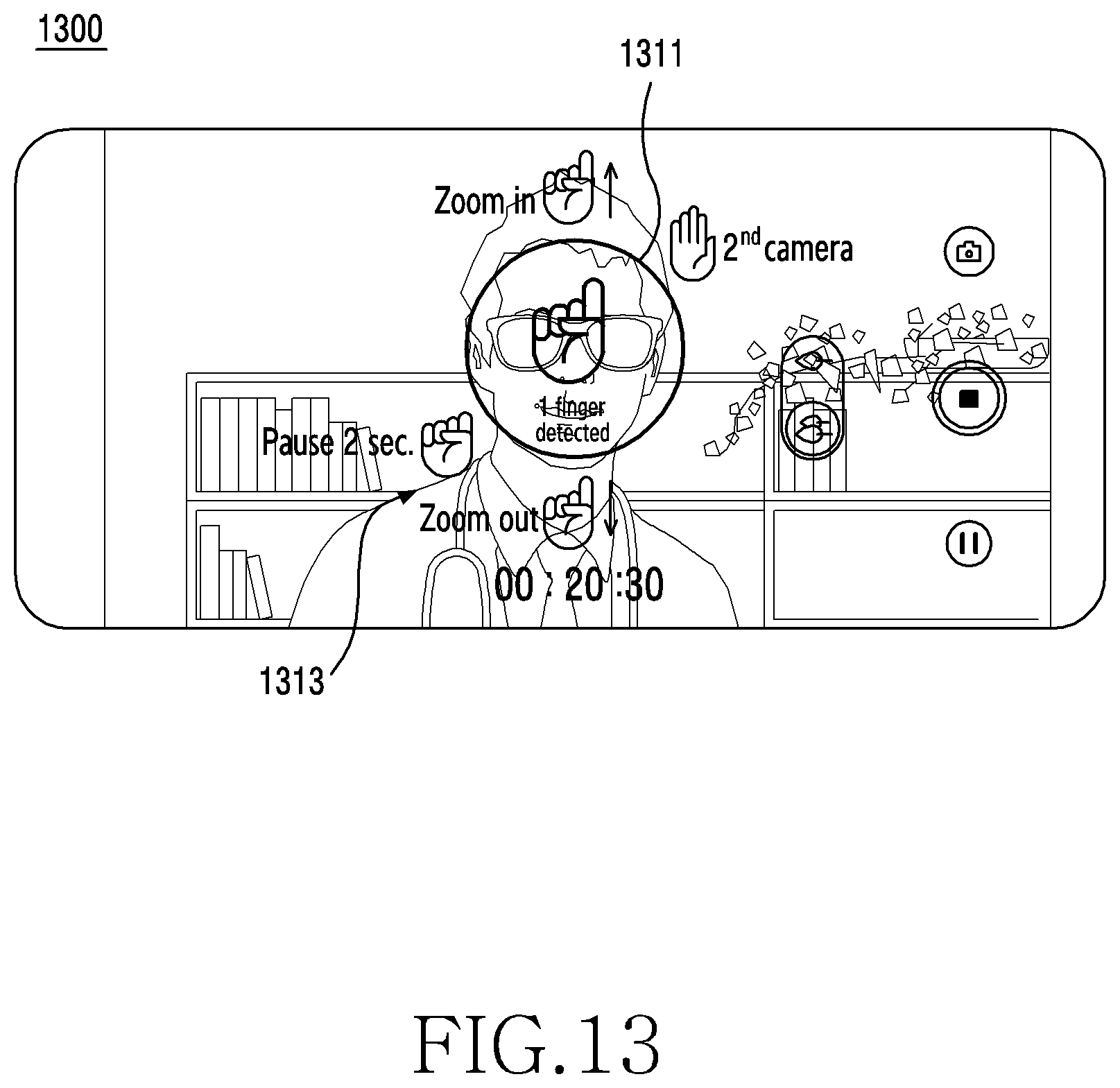 Patent US12108123 Figure 13 – Method for editing image on basis of gesture recognition, and electronic device supporting same