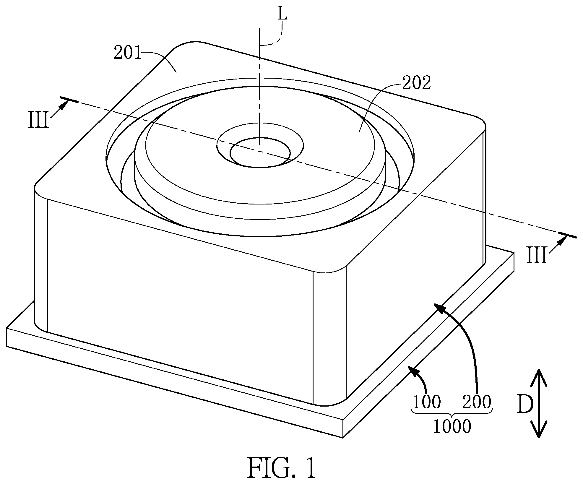 Patent US12108130 Figure 1 – Image sensor lens assembly and sensing module having externally sealed configuration