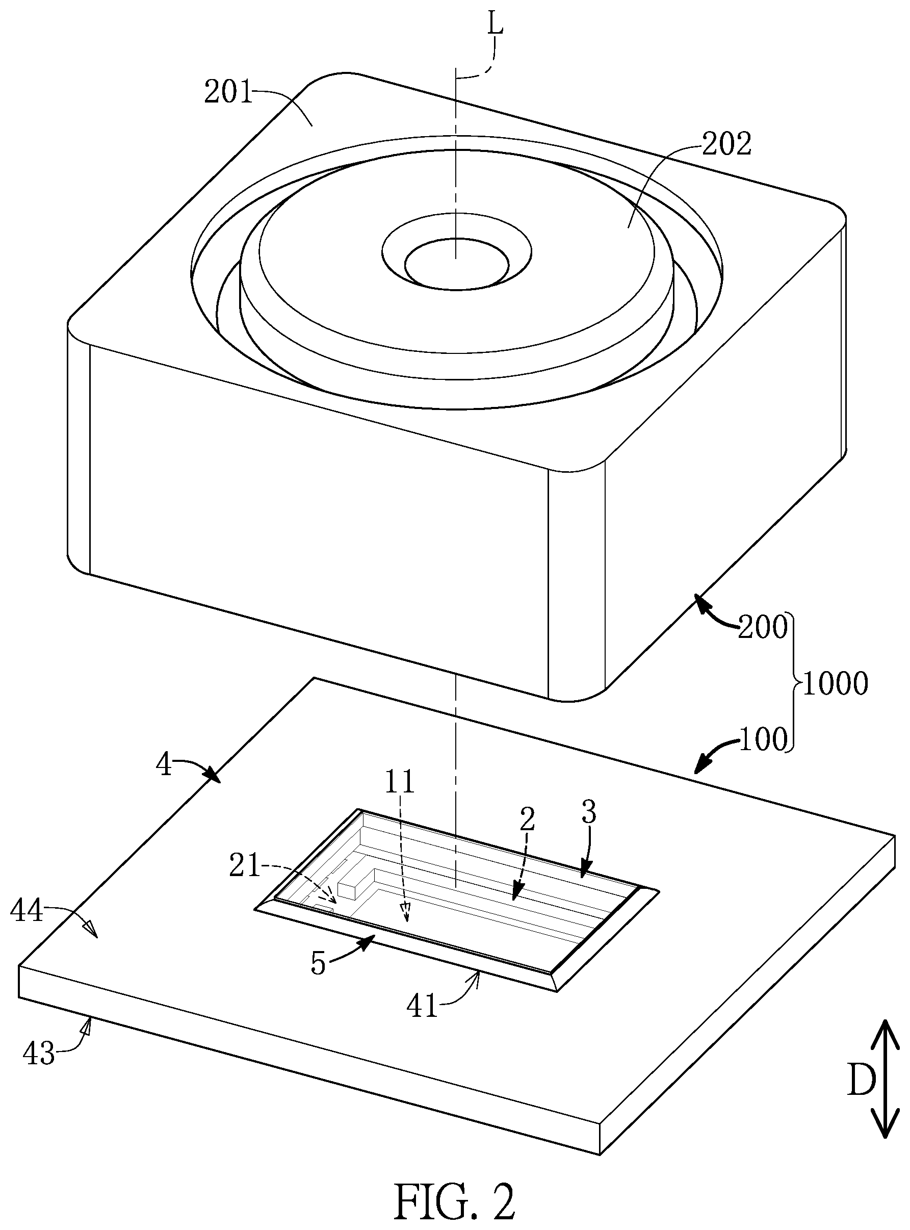 Patent US12108130 Figure 2 – Image sensor lens assembly and sensing module having externally sealed configuration