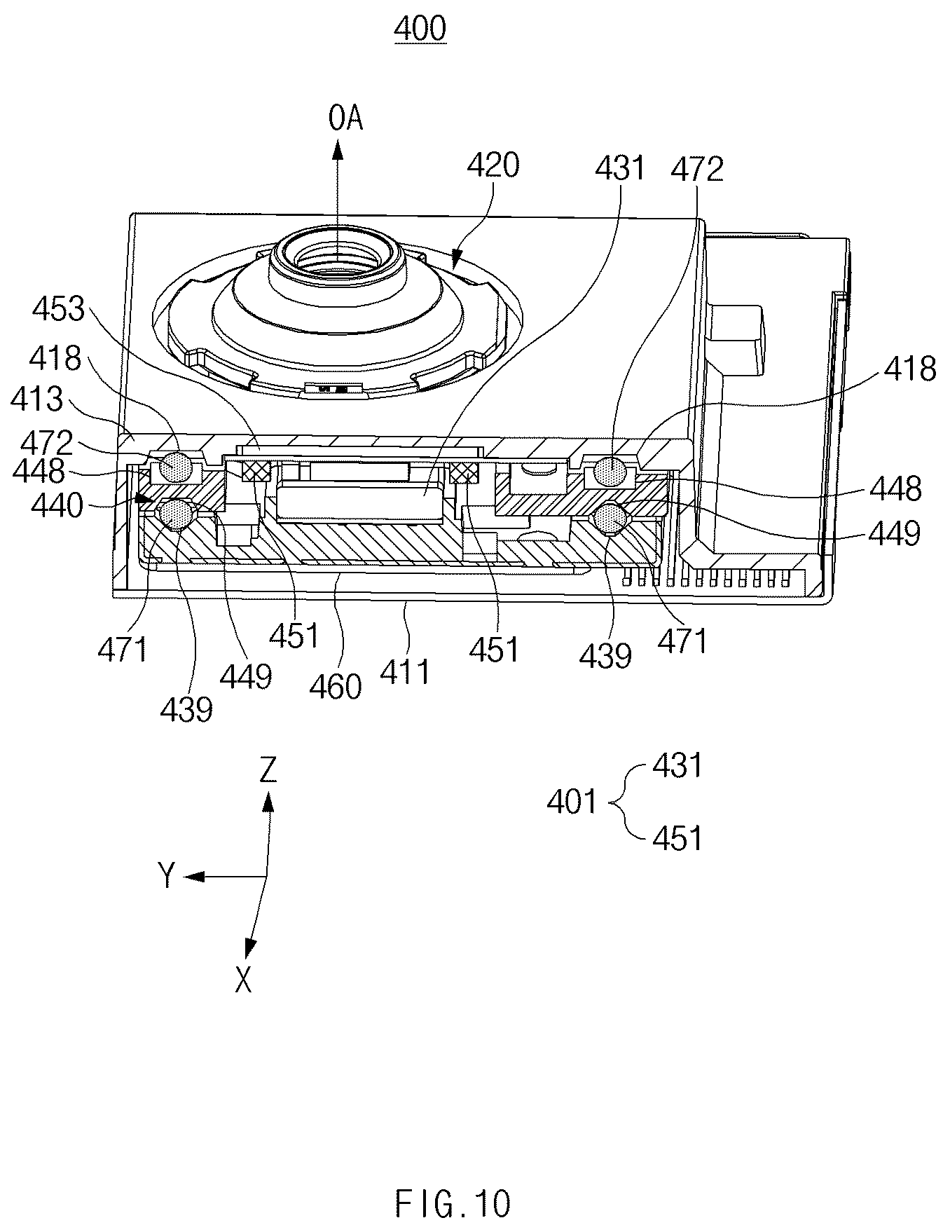 Patent US12108132 Figure 12 – Camera having movable image sensor and electronic device including the same