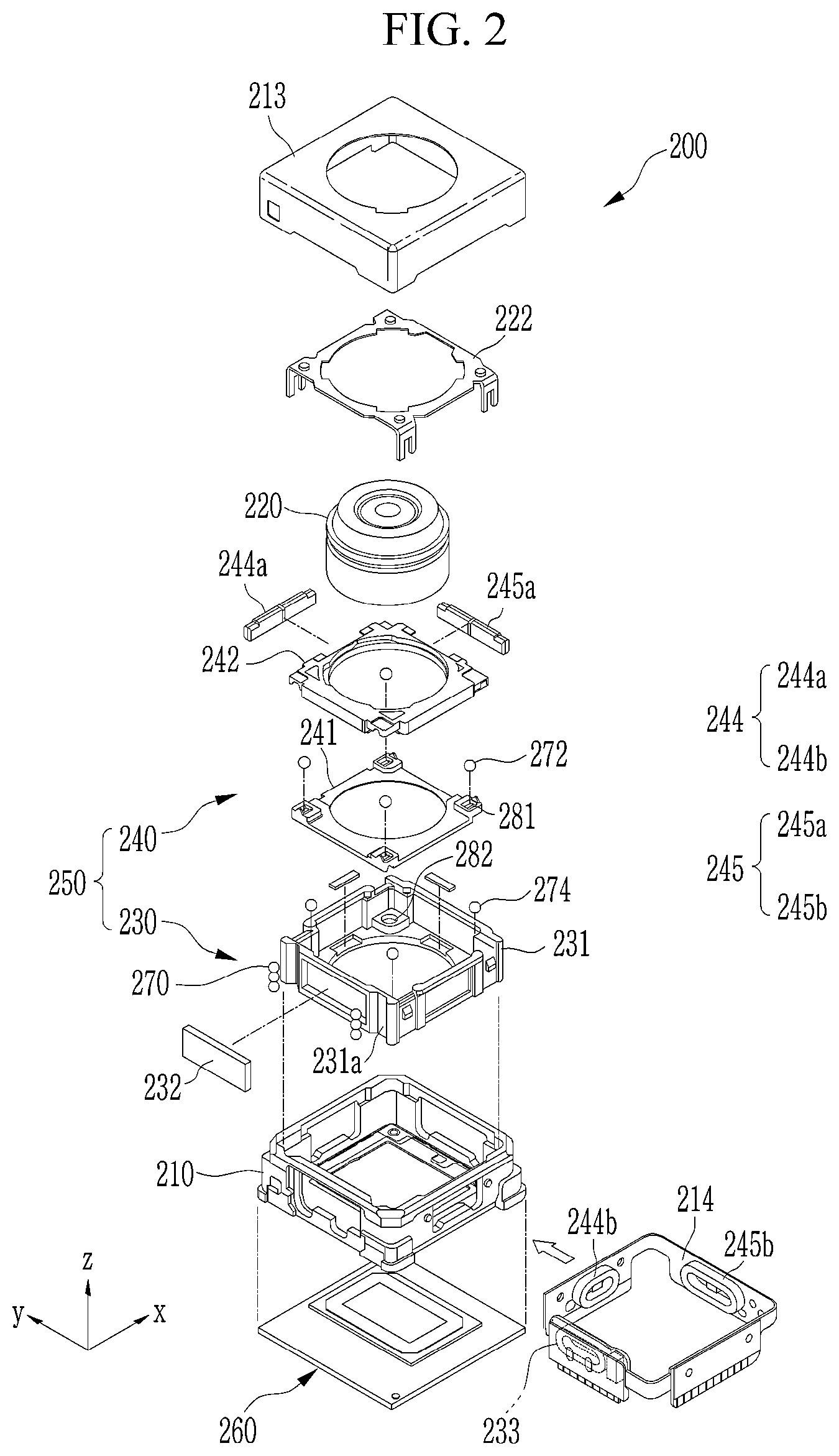 Patent US12108133 Figure 2 – Lens driving device and camera module including lens driving device
