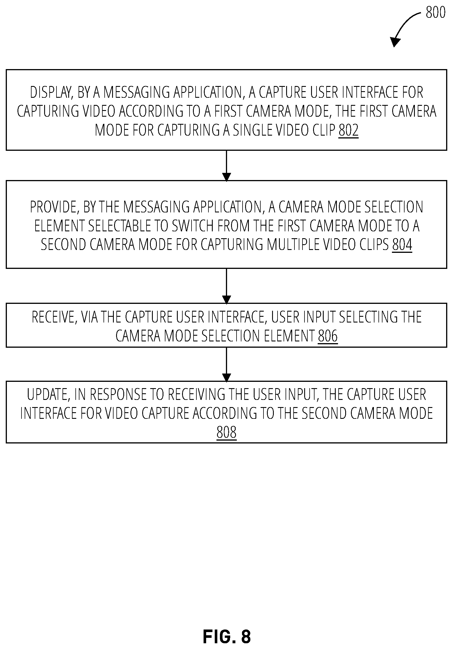 Patent US12108146 Figure 9 – Camera mode for capturing multiple video clips within a messaging system