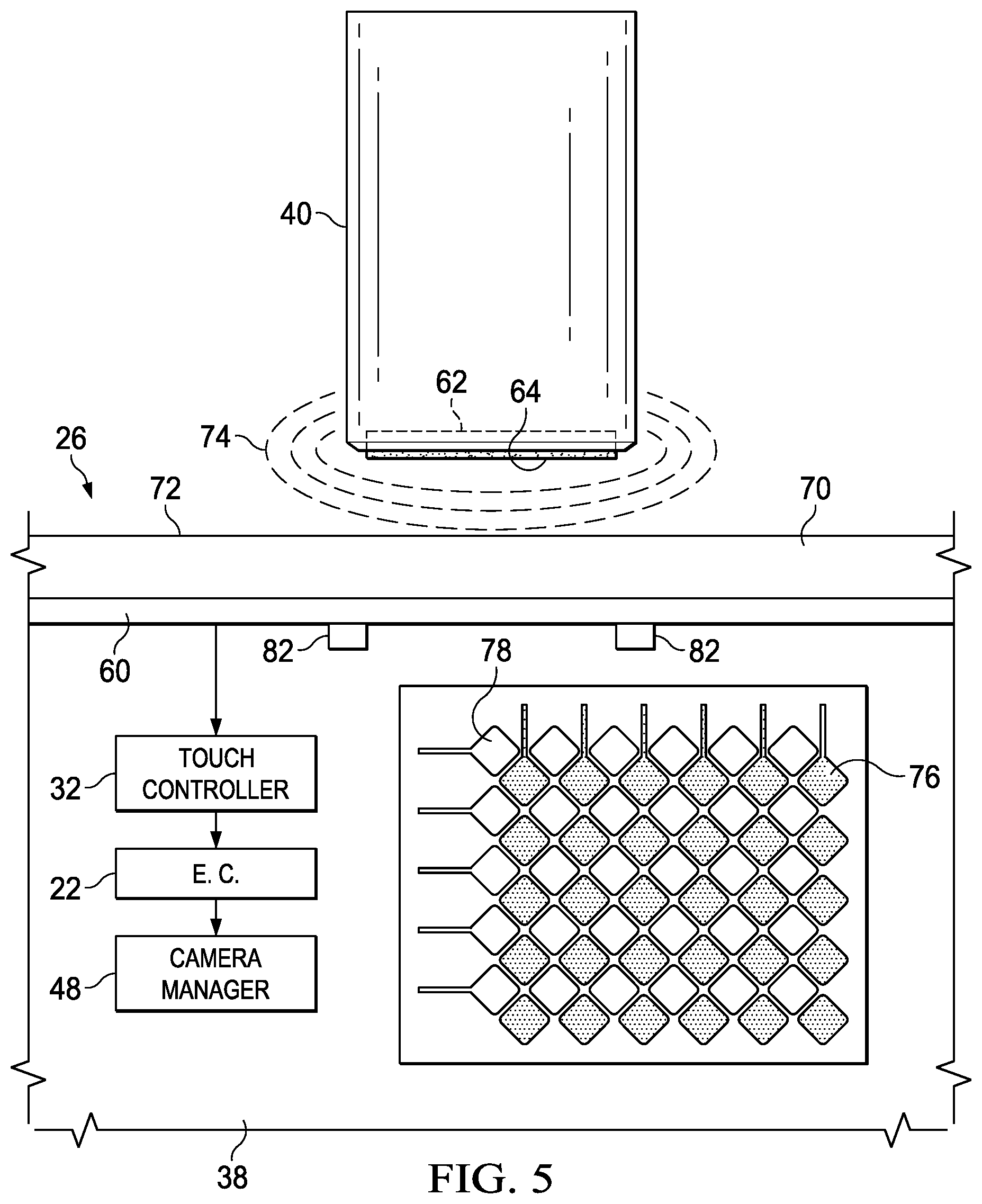 Patent US12108147 Figure 5 – Camera with microphone mute responsive to movement