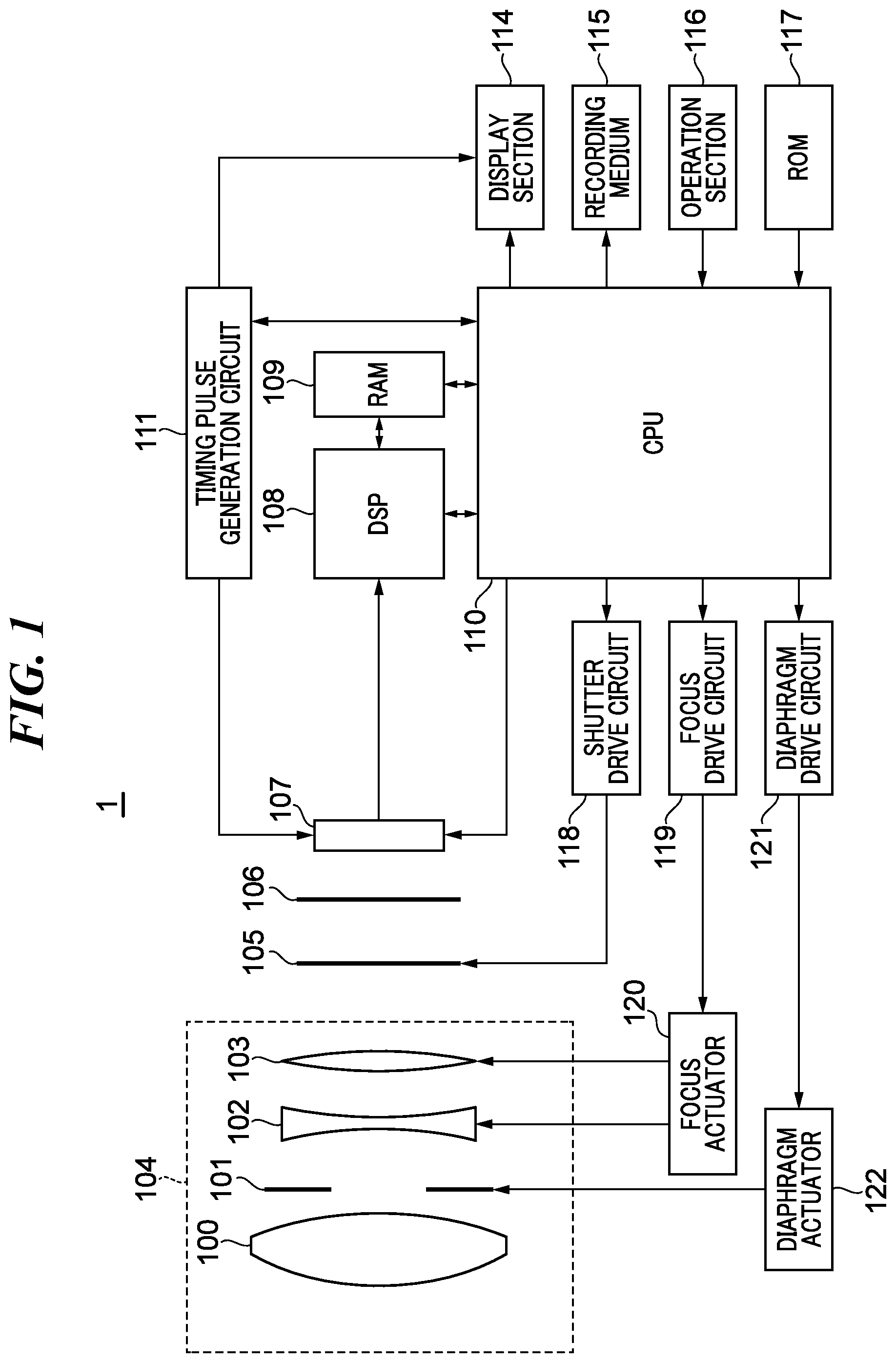 Patent US12108149 Figure 1 – Image capturing apparatus having function of photographing still image during moving image photographing, and method of controlling same