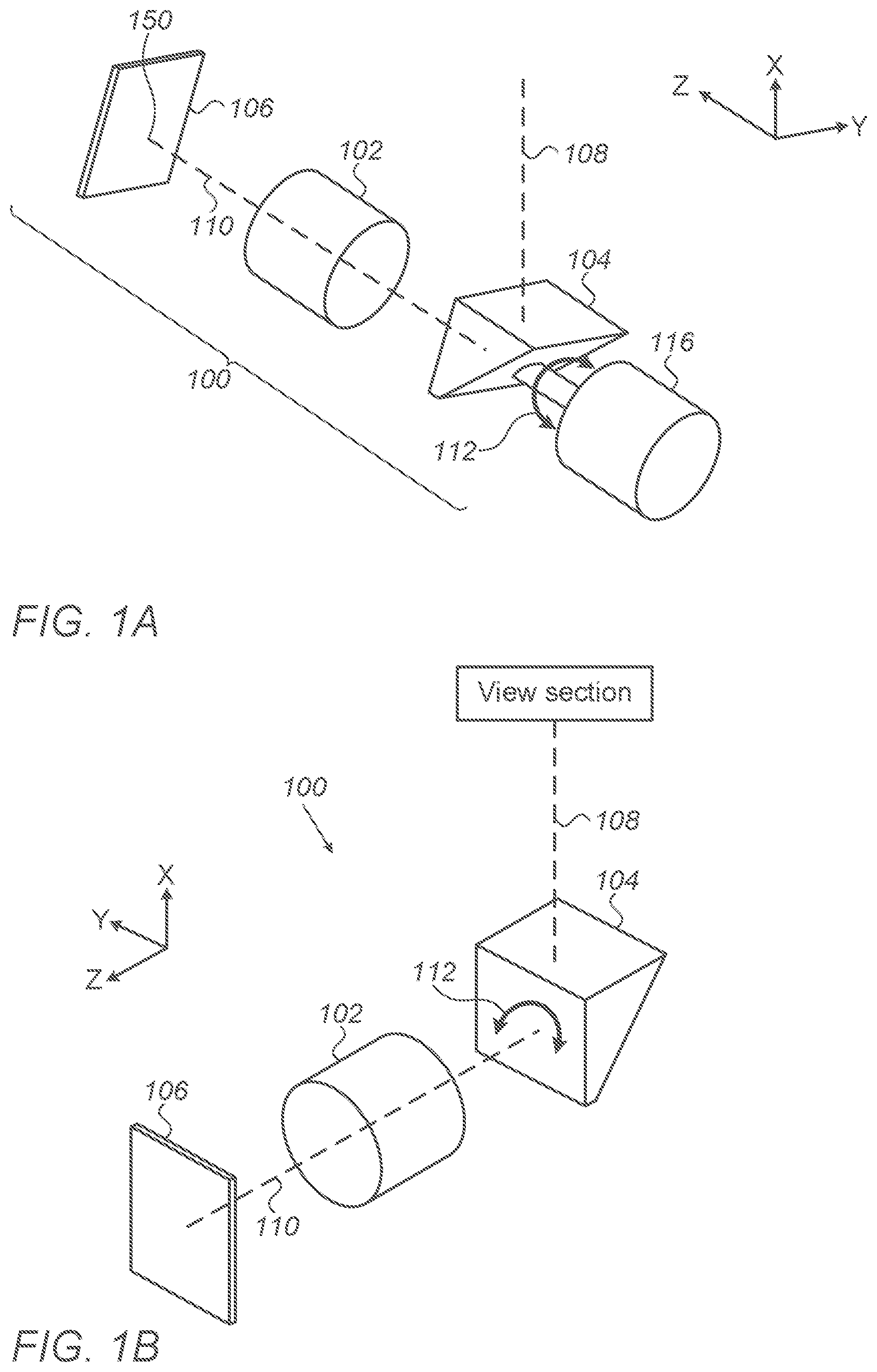 Patent US12108151 Figure 1 – Point of view aberrations correction in a scanning folded camera
