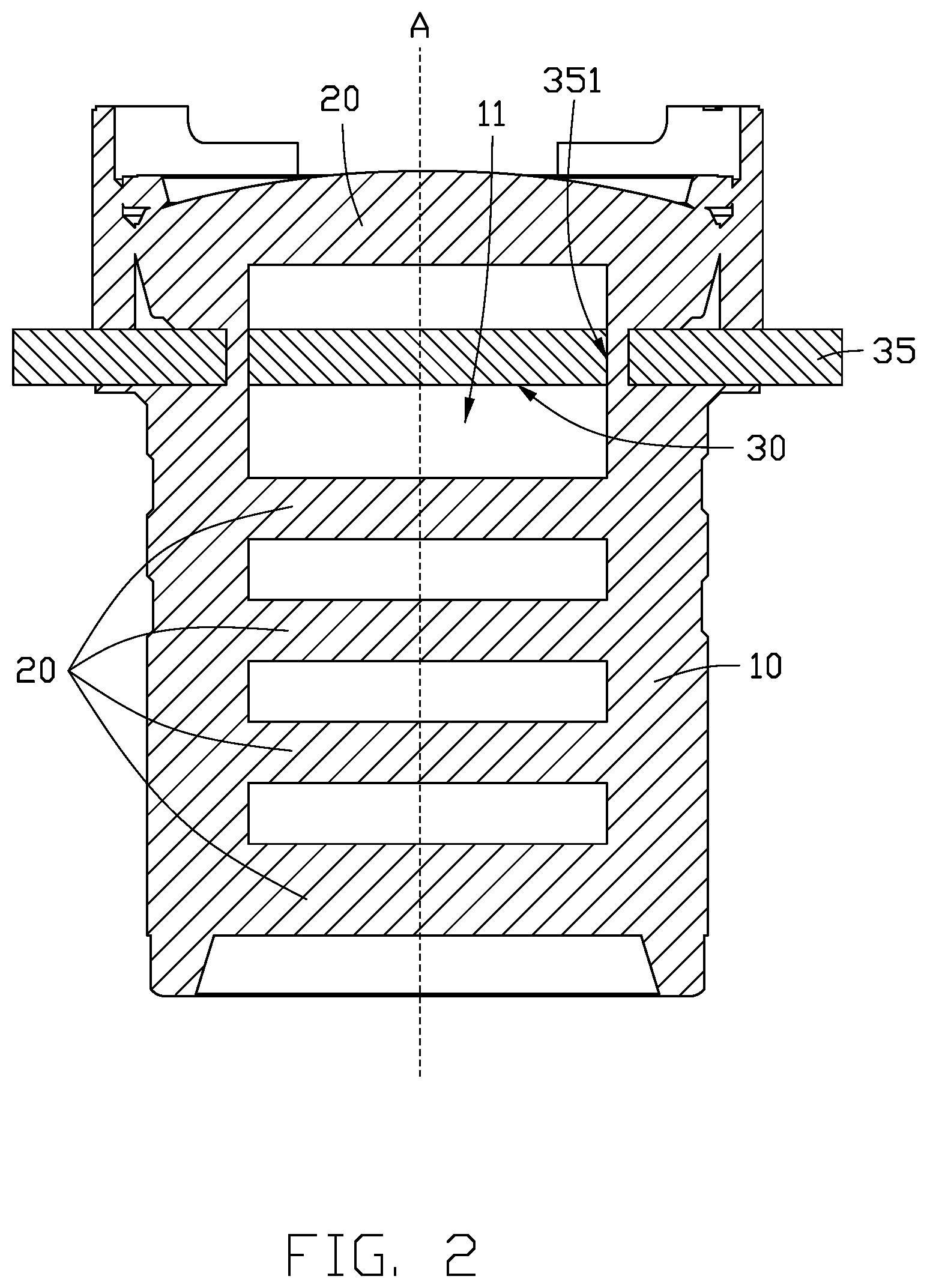 Patent US12108155 Figure 2 – Zoom lens assembly soundless in operation, camera module having zoom lens assembly, and electronic device having camera module