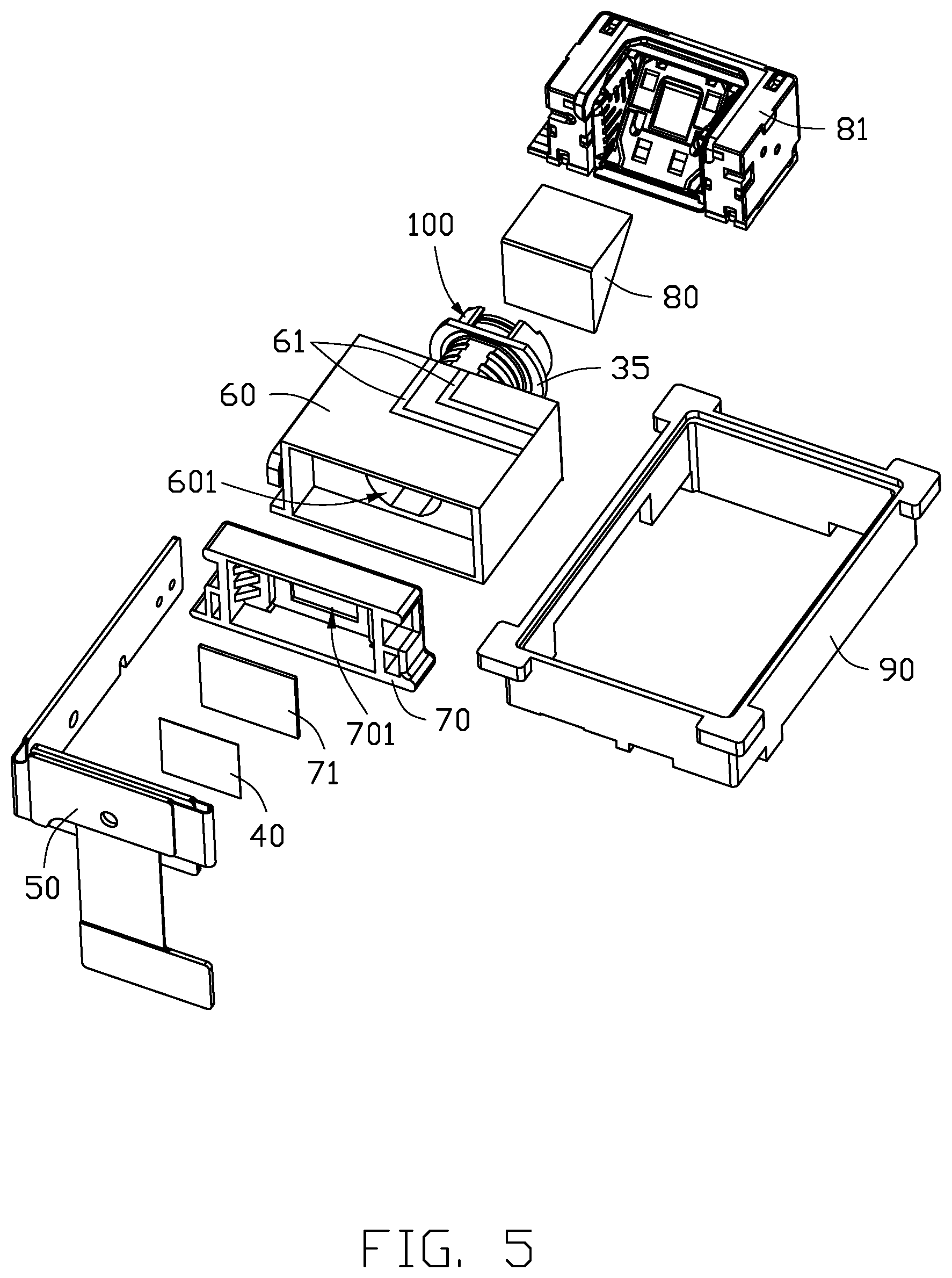 Patent US12108155 Figure 5 – Zoom lens assembly soundless in operation, camera module having zoom lens assembly, and electronic device having camera module