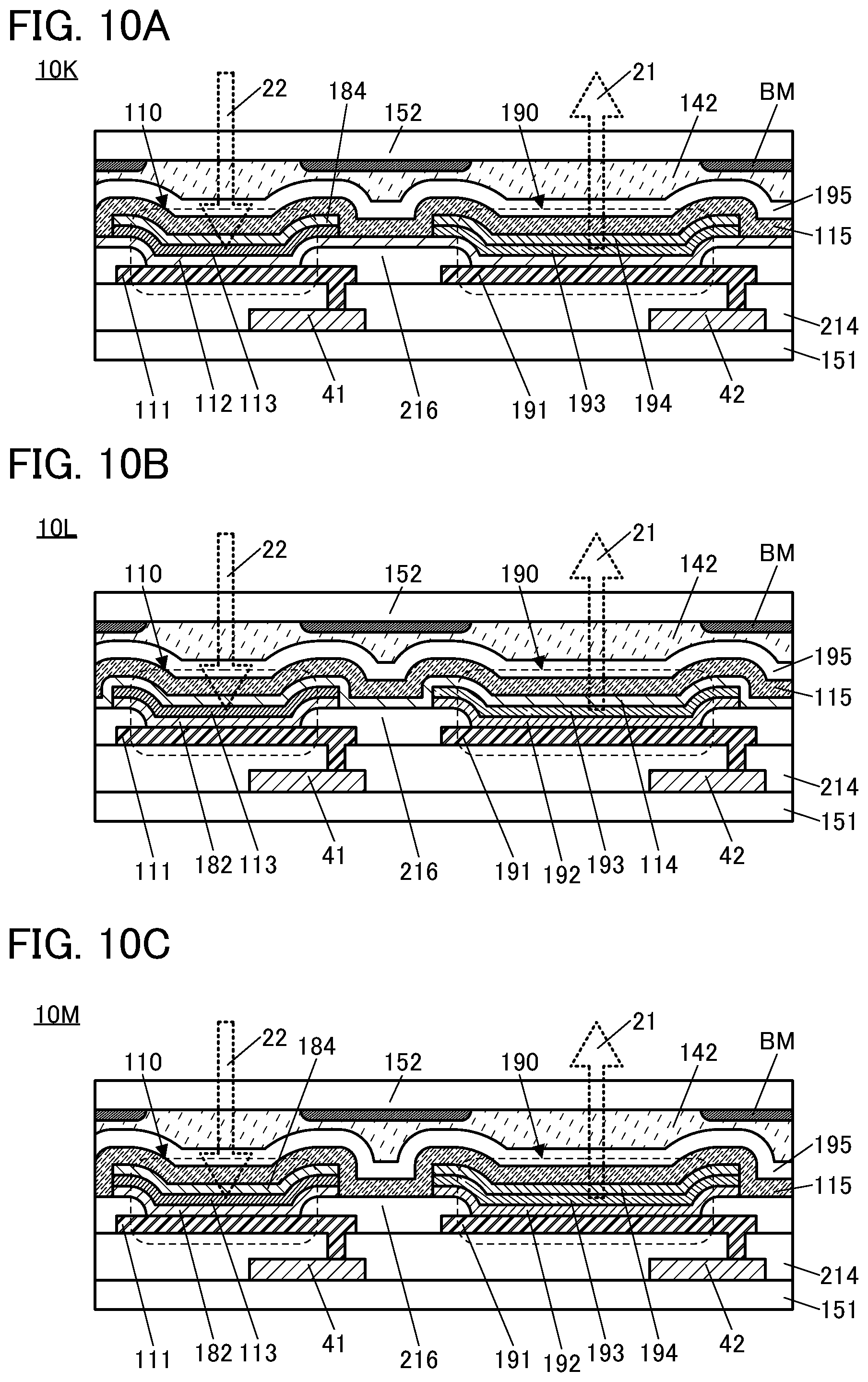 Patent US12108165 Figure 10 – Imaging device including pixels each having a light-receiving device and a light-emitting device