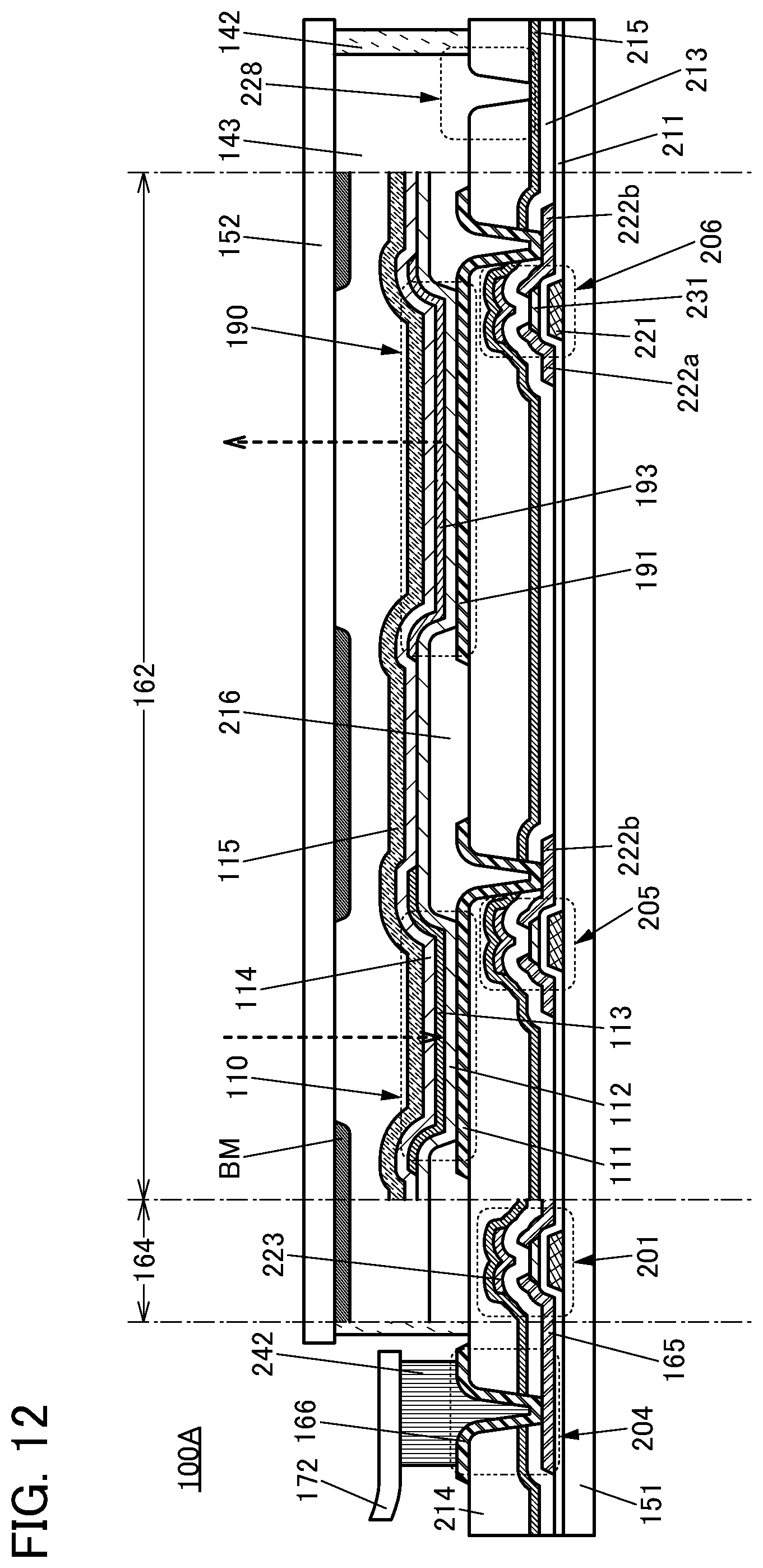 Patent US12108165 Figure 12 – Imaging device including pixels each having a light-receiving device and a light-emitting device