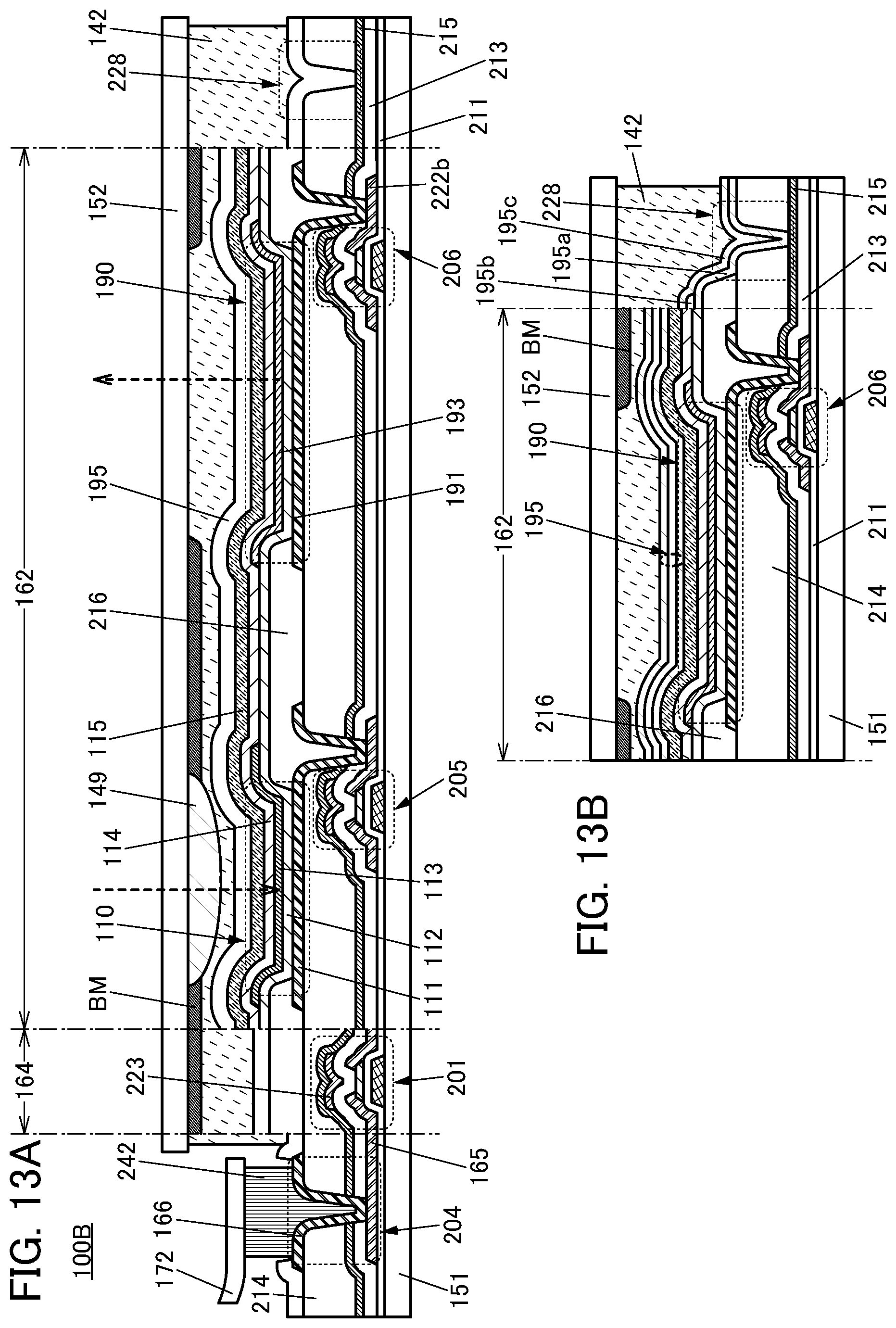 Patent US12108165 Figure 13 – Imaging device including pixels each having a light-receiving device and a light-emitting device