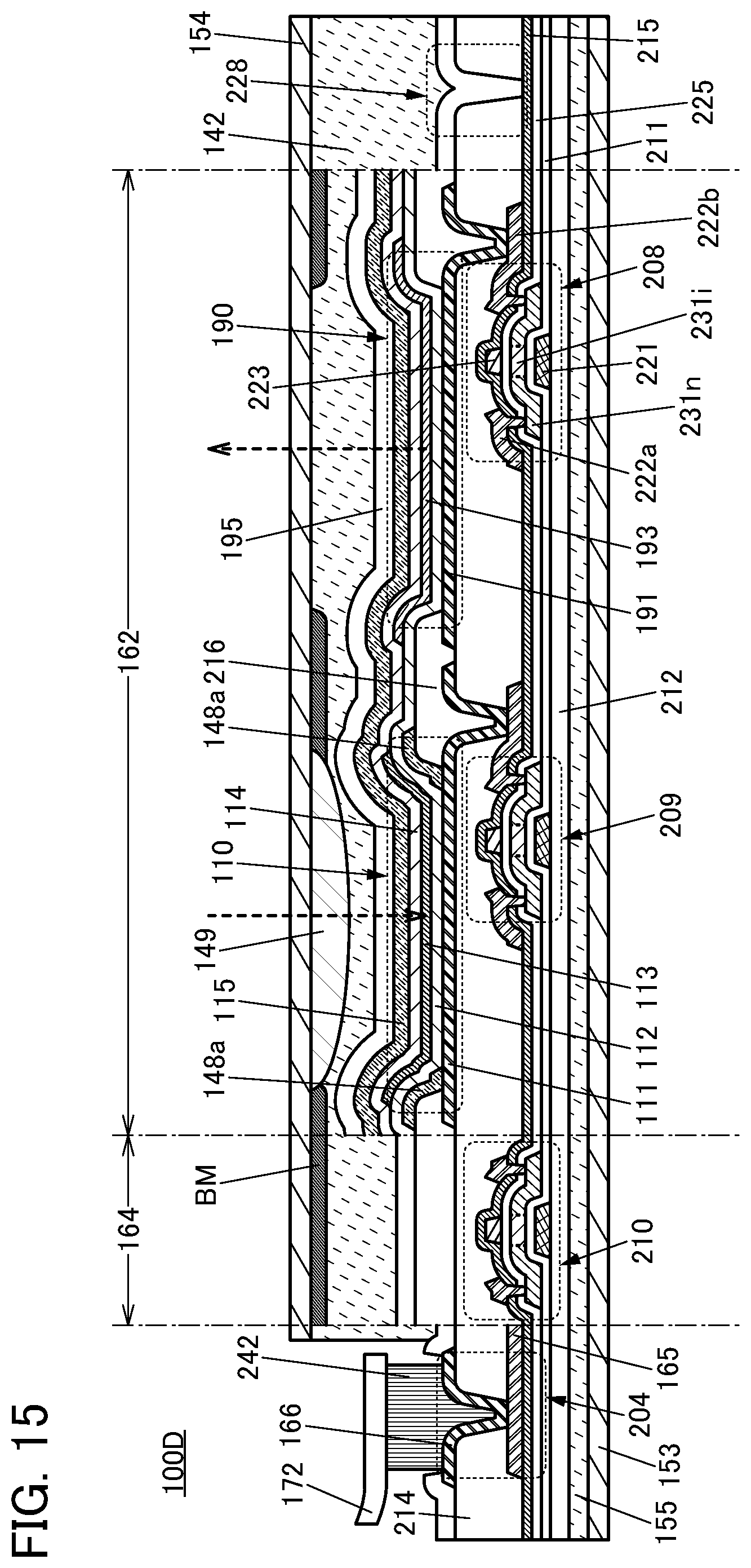 Patent US12108165 Figure 15 – Imaging device including pixels each having a light-receiving device and a light-emitting device
