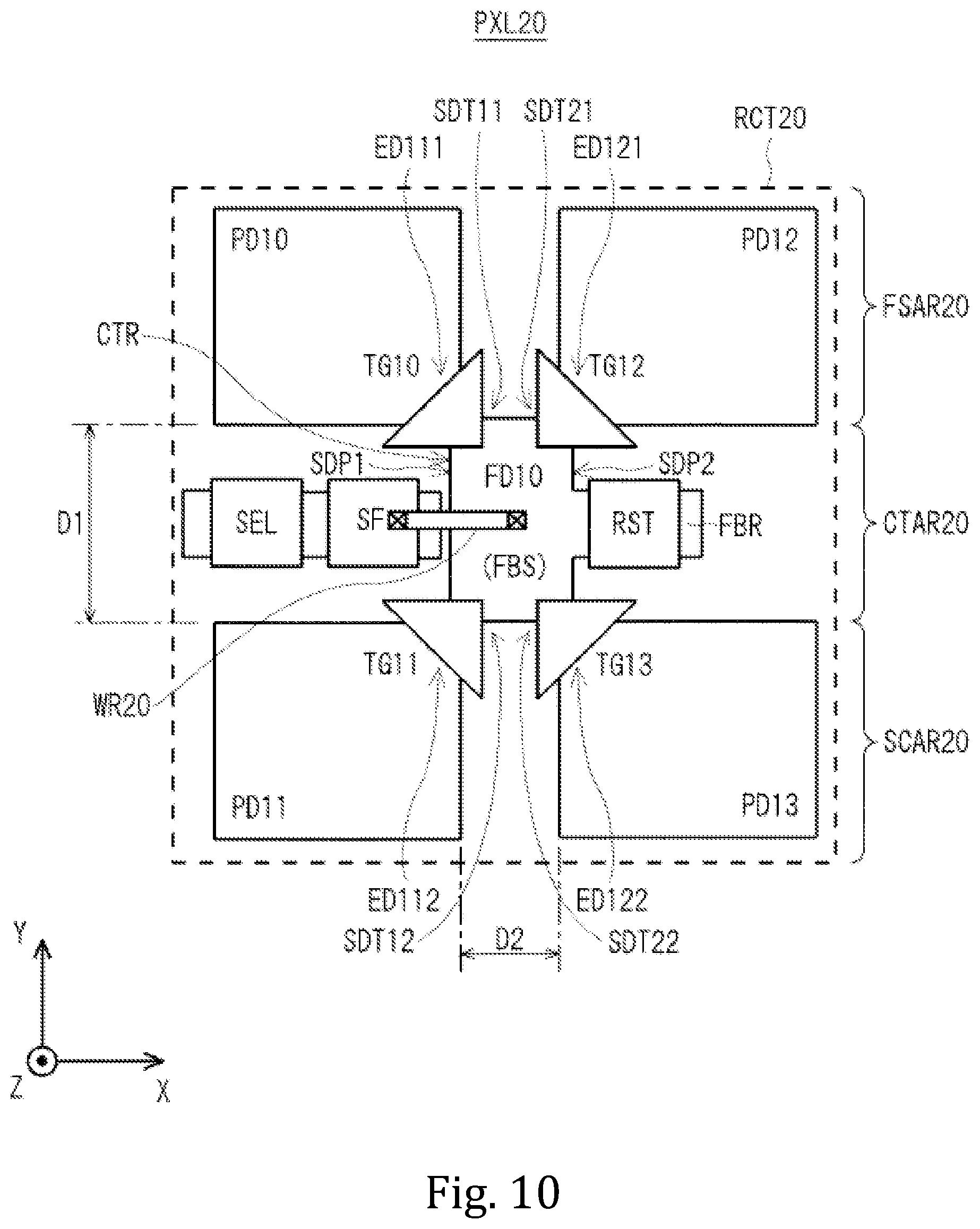 Patent US12108180 Figure 10 – Solid-state imaging device, method for manufacturing solid-state imaging device, and electronic apparatus
