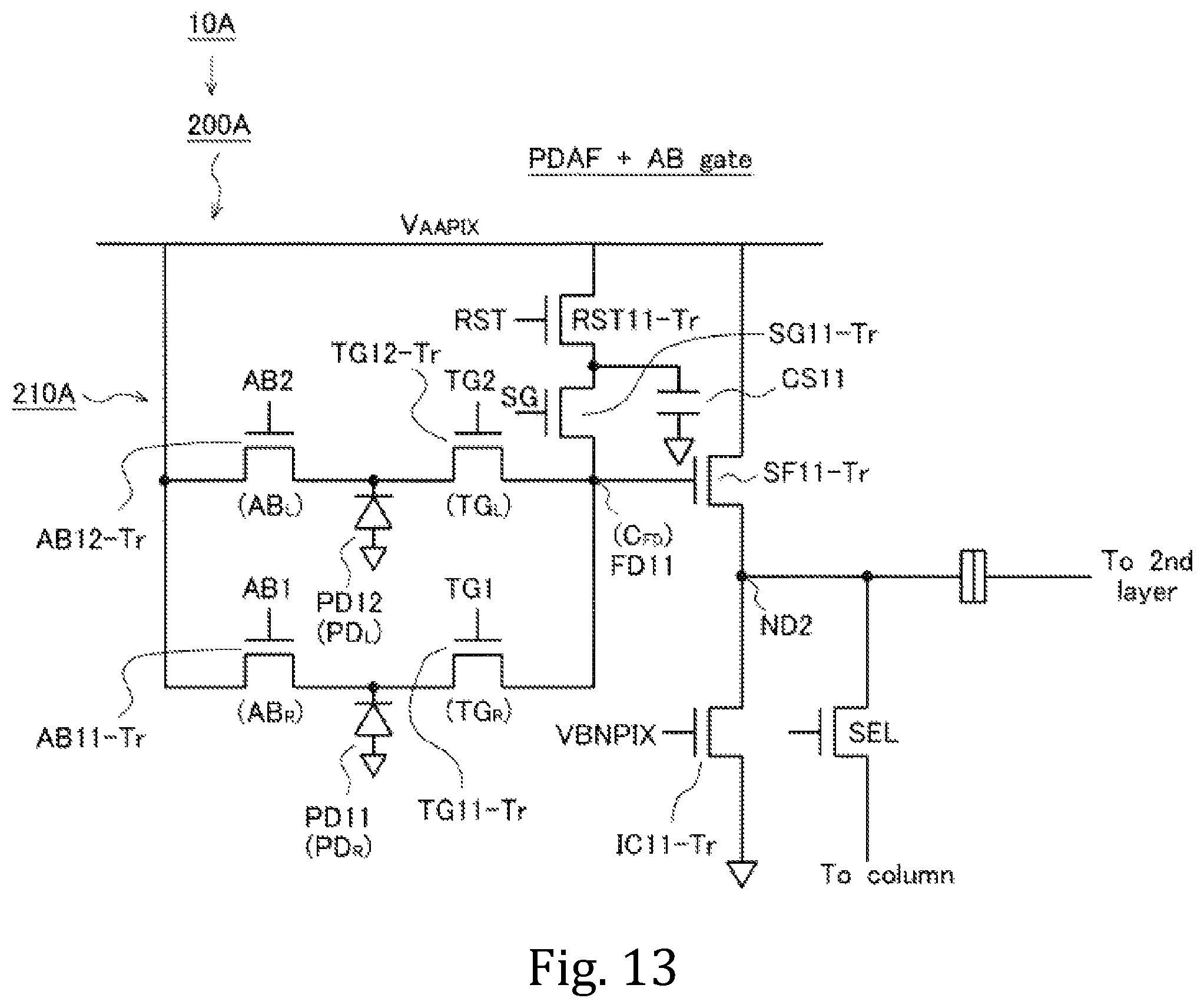 Patent US12108182 Figure 13 – Solid-state imaging device, method for driving solid-state imaging device, and electronic apparatus