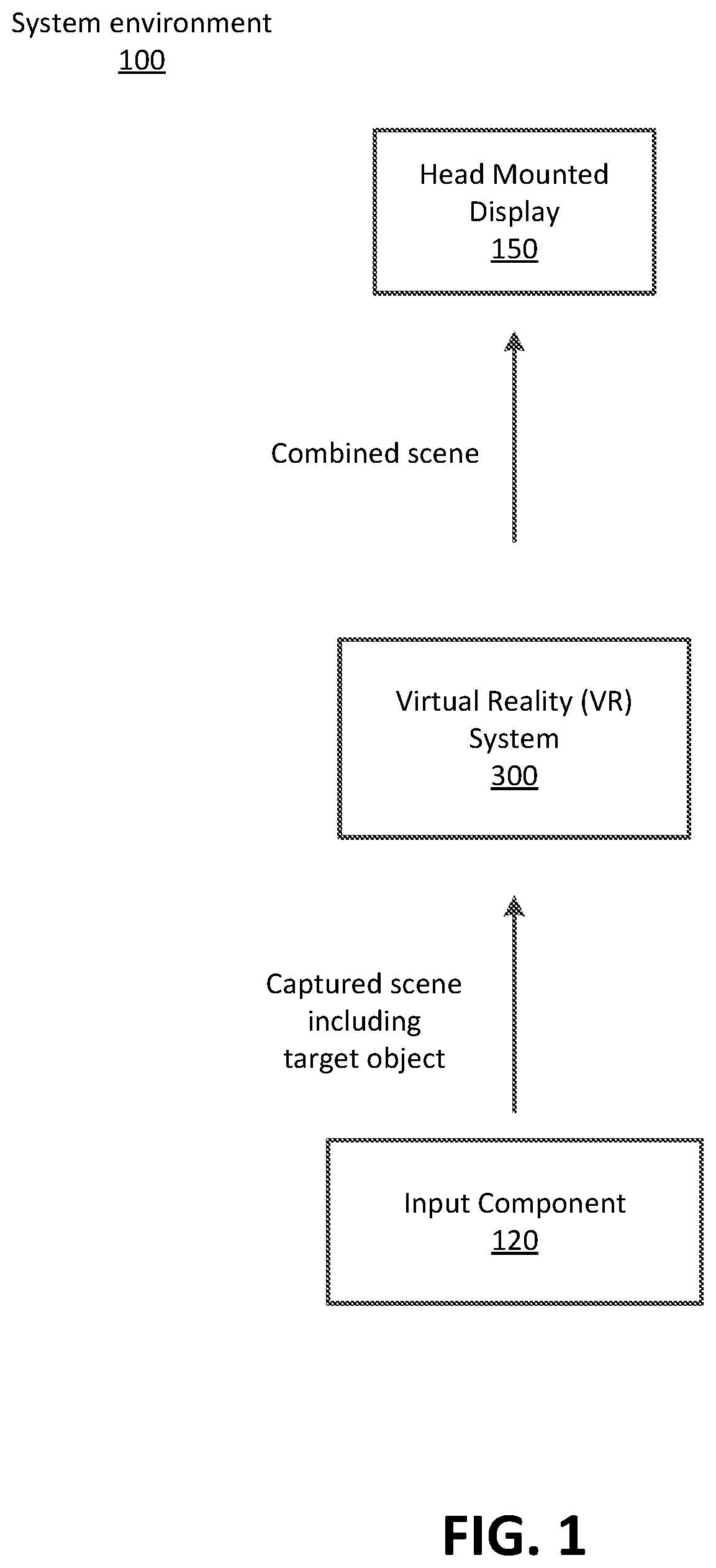 Patent US12108184 Figure 1 – Representing real-world objects with a virtual reality environment