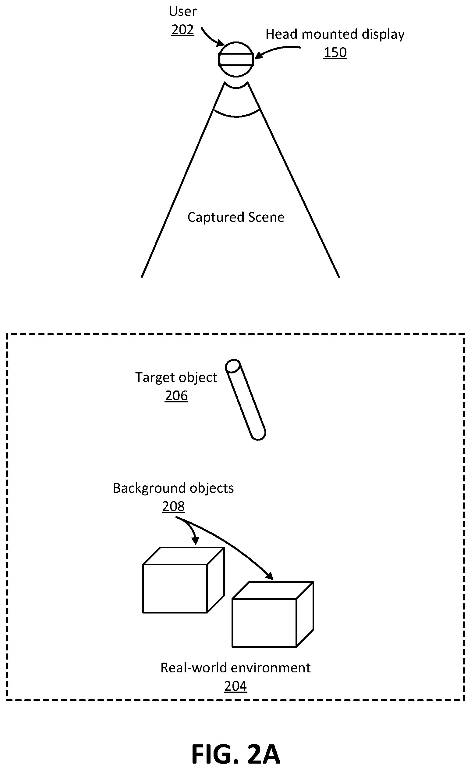 Patent US12108184 Figure 2 – Representing real-world objects with a virtual reality environment