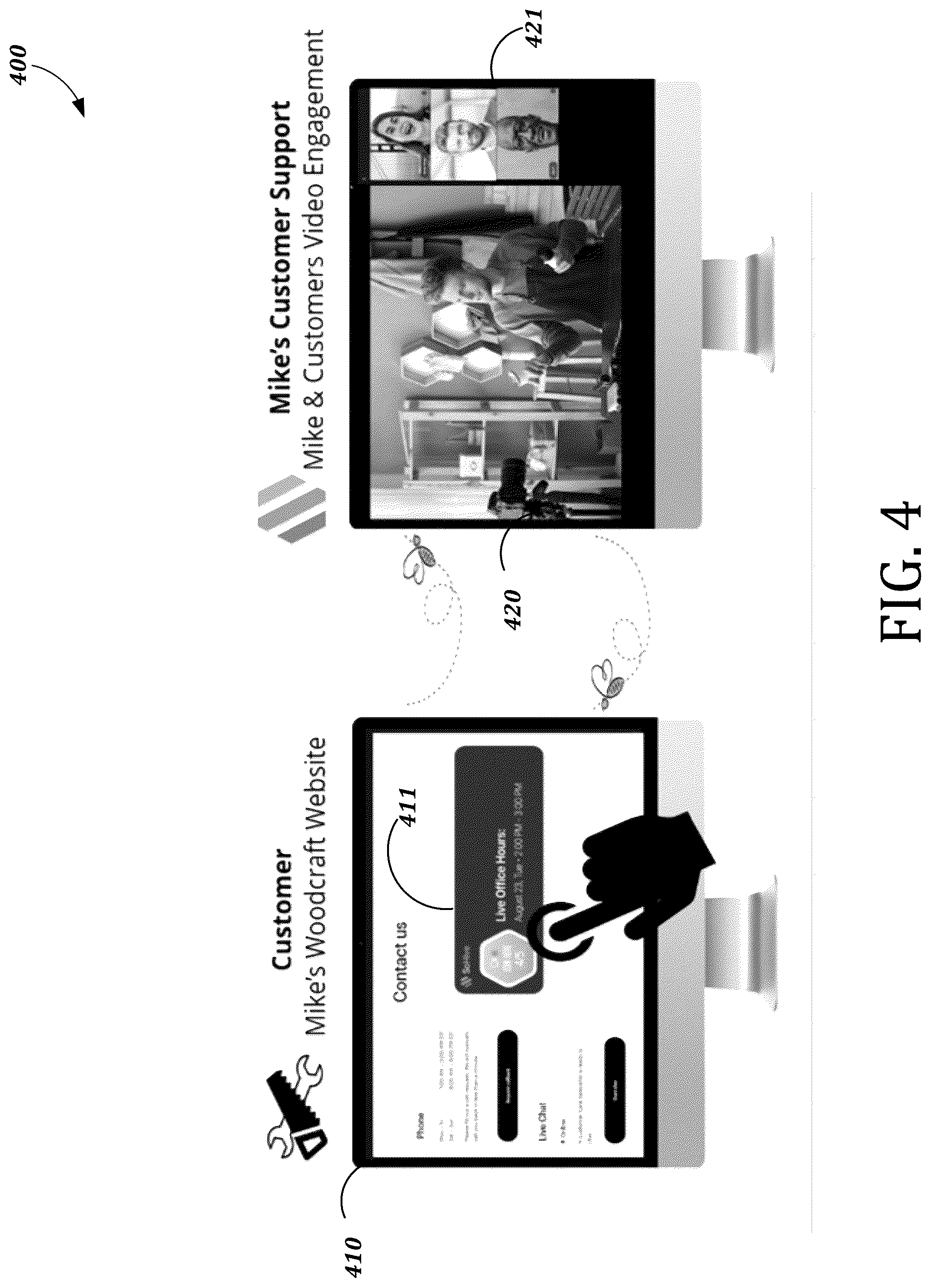 Patent US12108191 Figure 4 – System and method for drop-in video communication